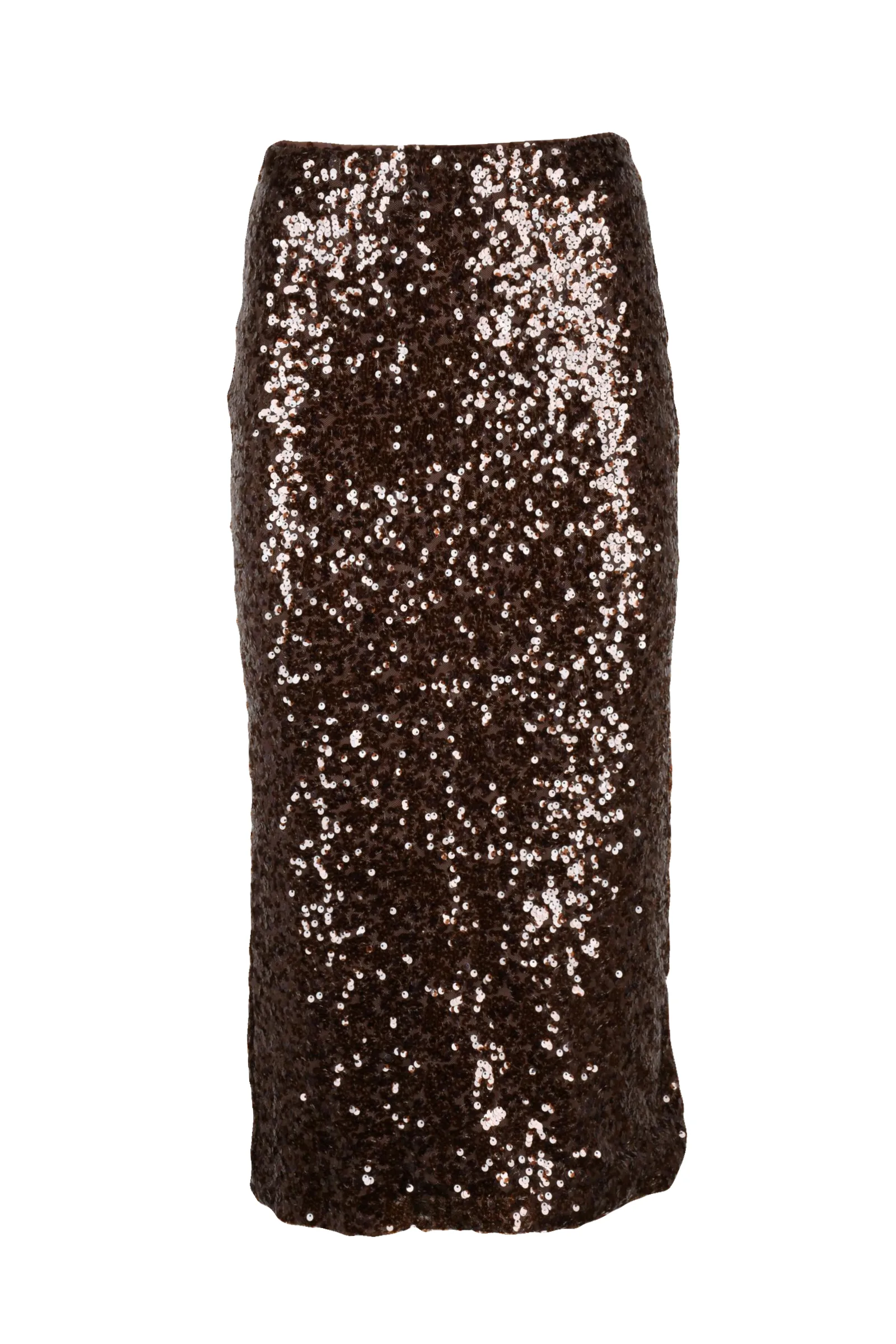 Gonna Longuette Paillettes Marrone