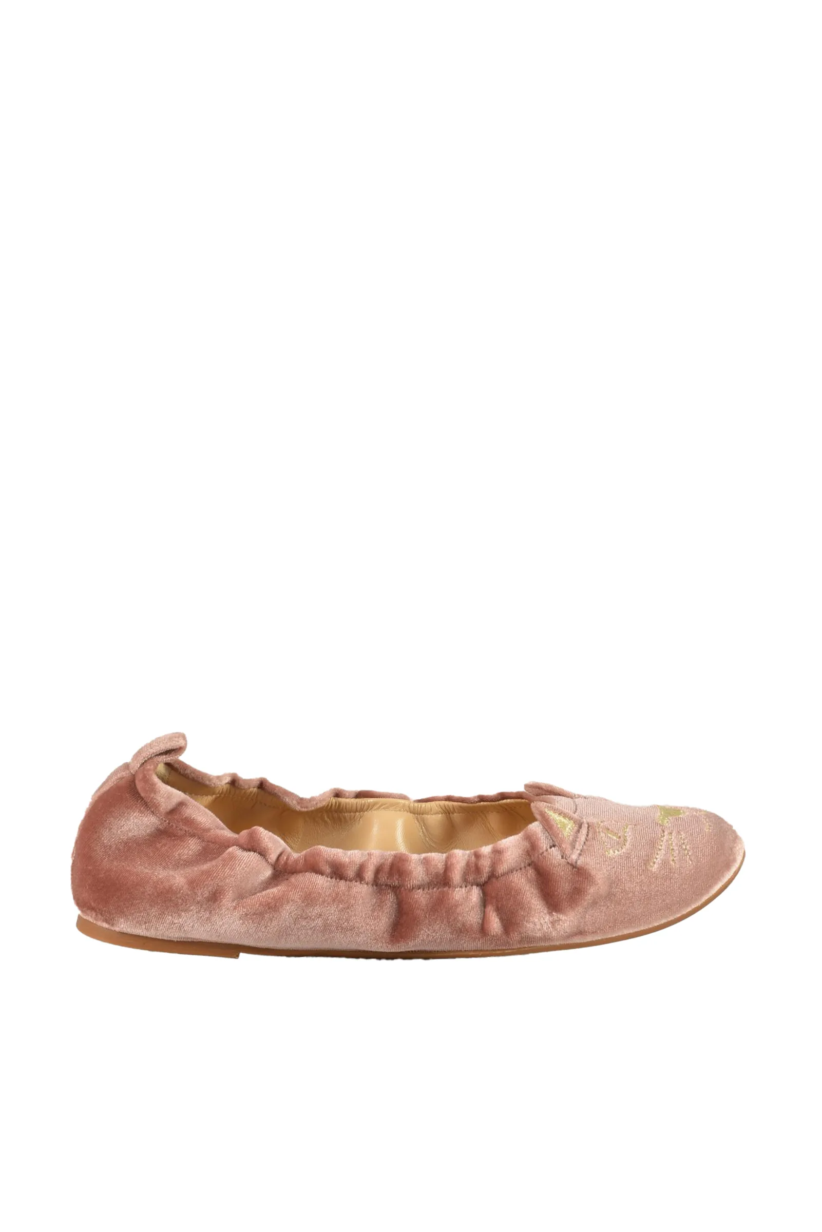 Charlotte Olympia Ballerine in Velluto Rosa
