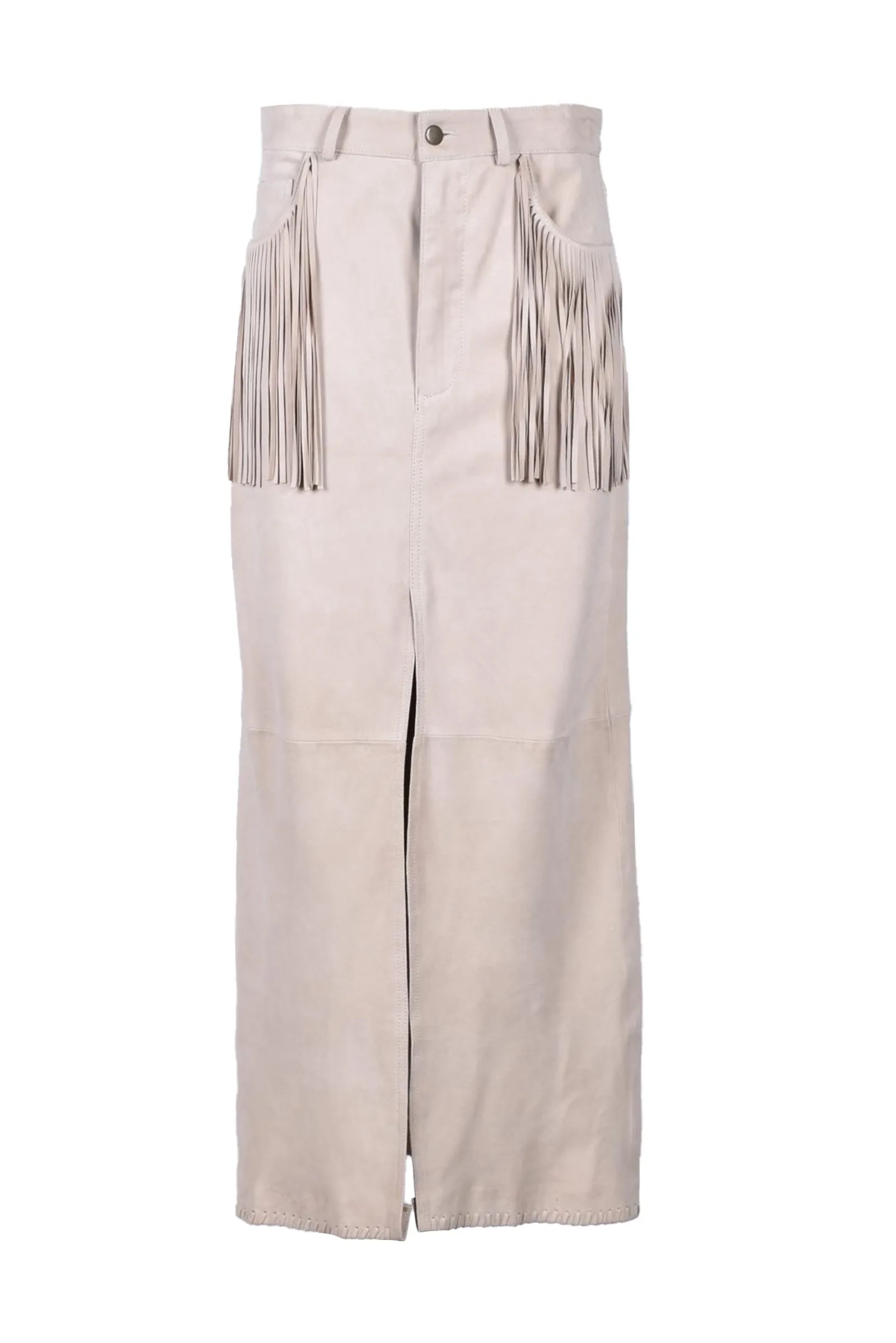 Gonna Lunga in Suede Beige