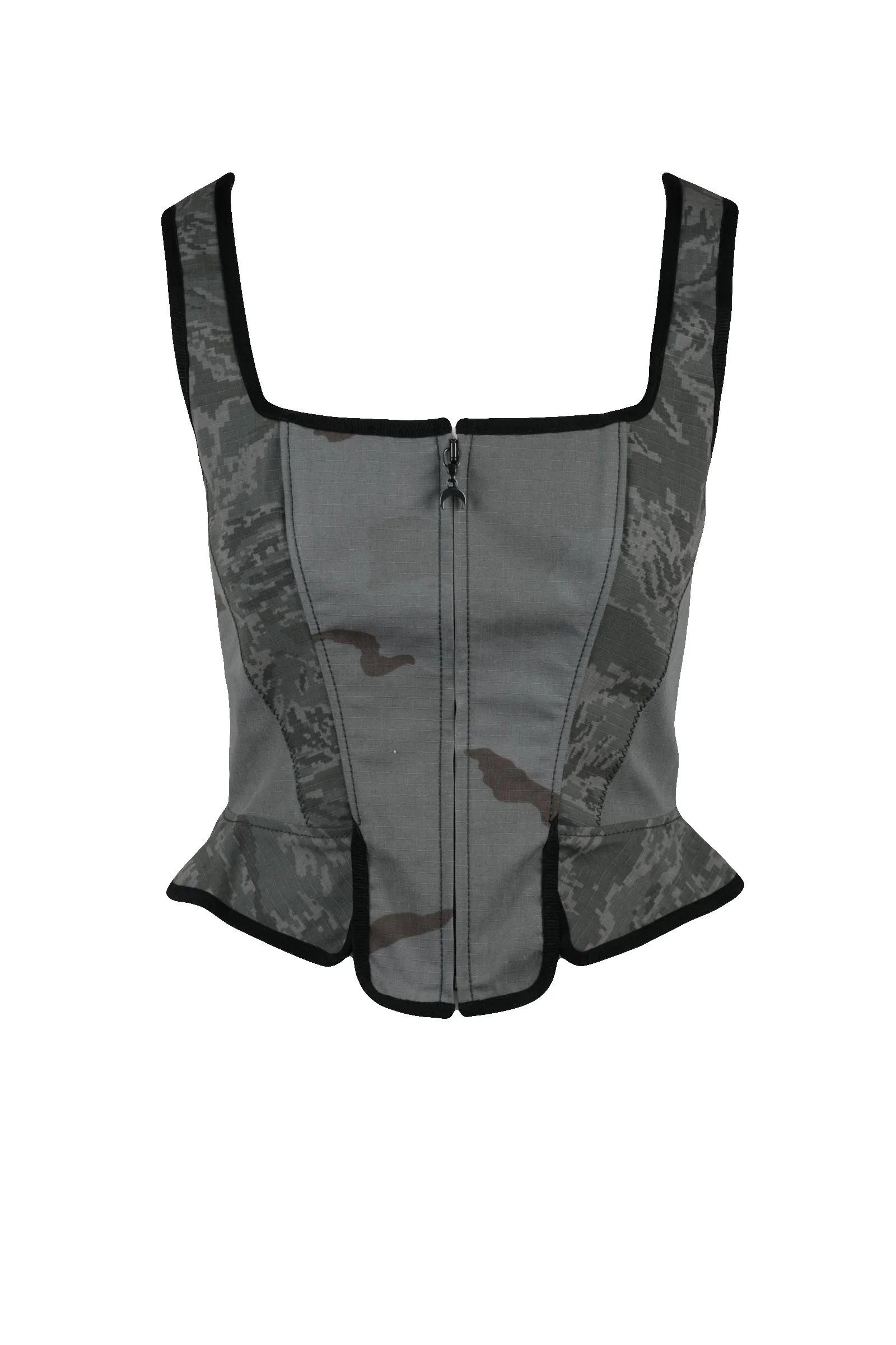 Top in Tela Militare Grigio
