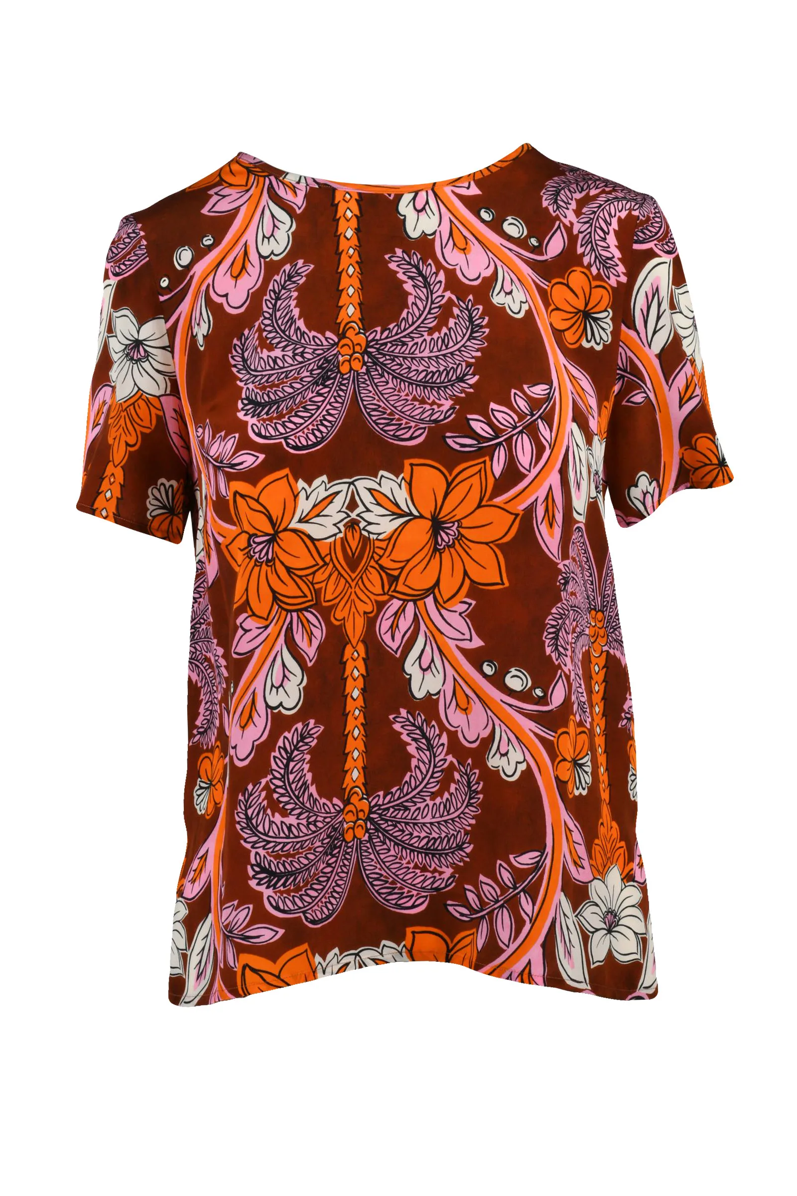 Blusa Girocollo Marrone
