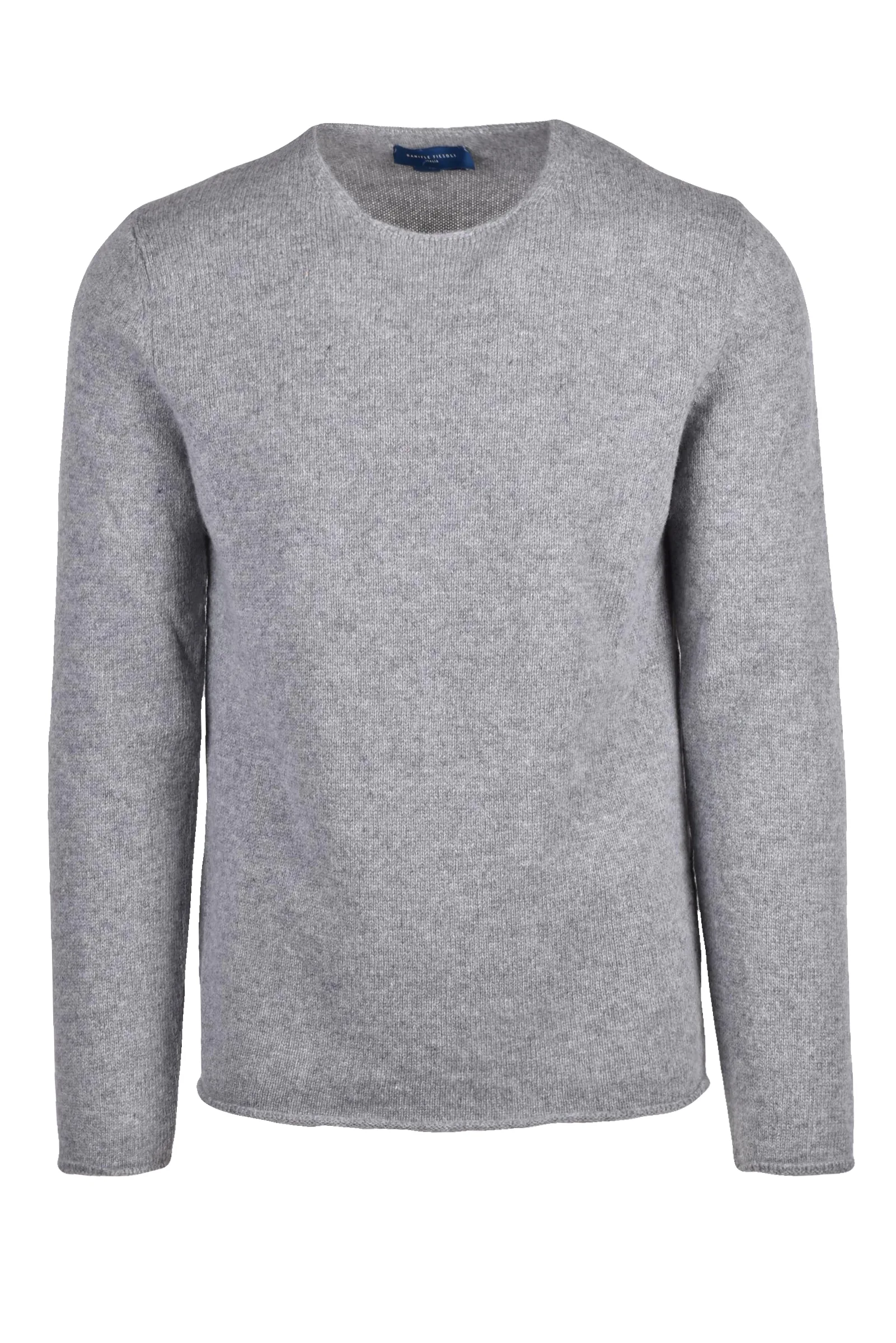 Grauer Pullover mit Rundhalsausschnitt