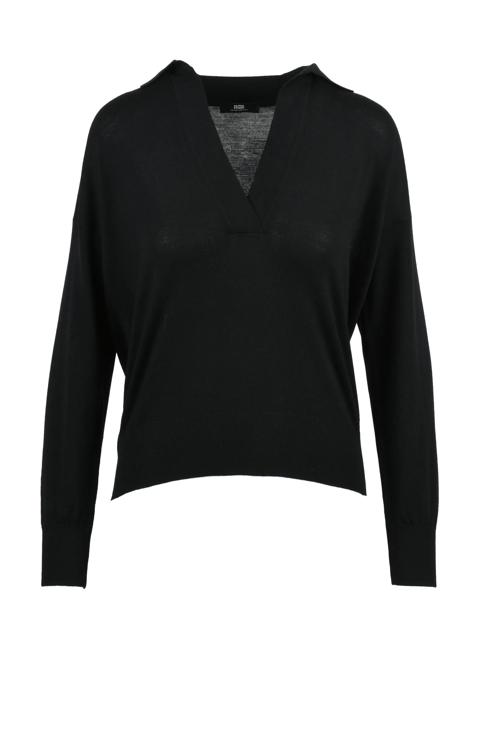 Polo in Maglia Nera