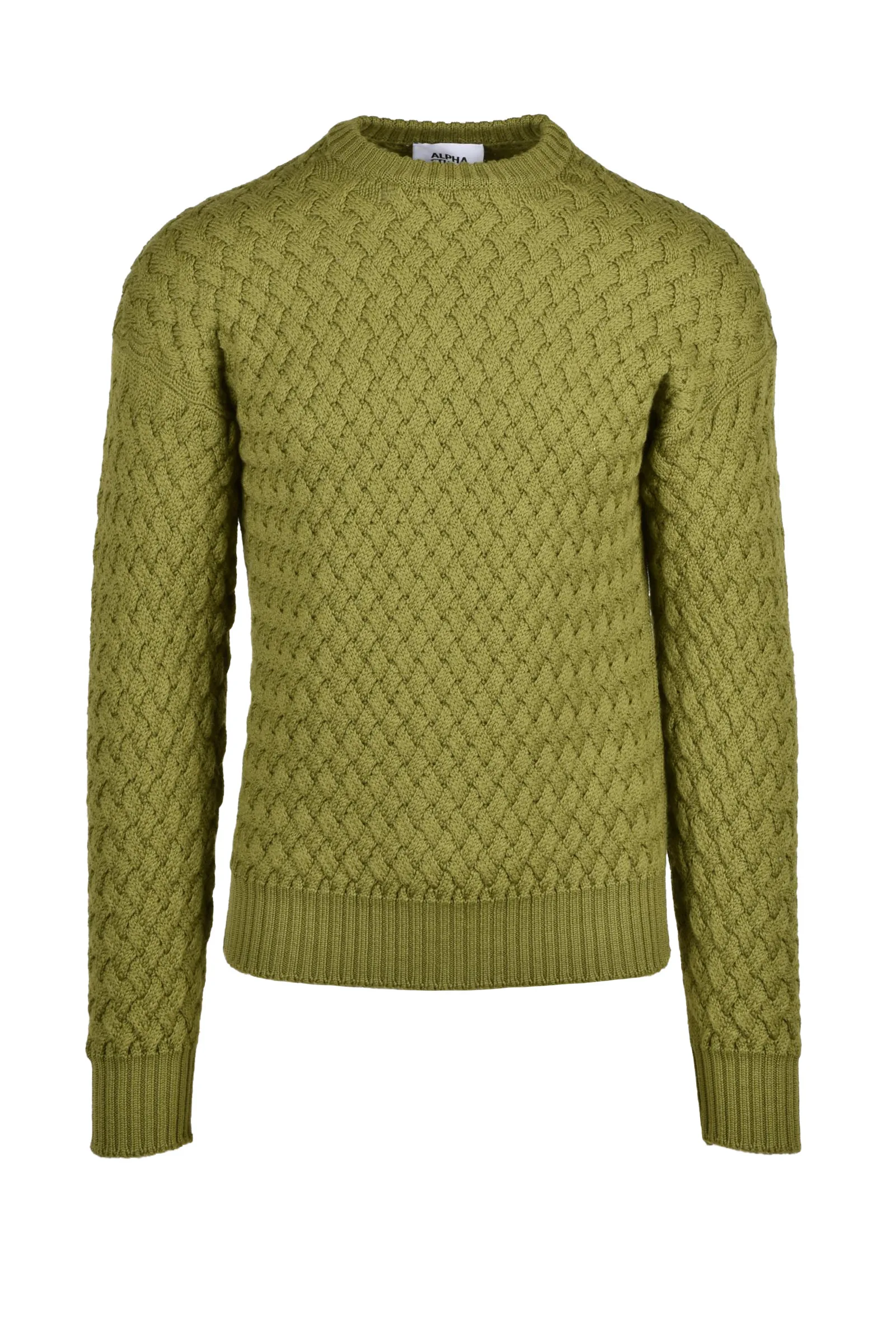Maglione Intrecciato Verde