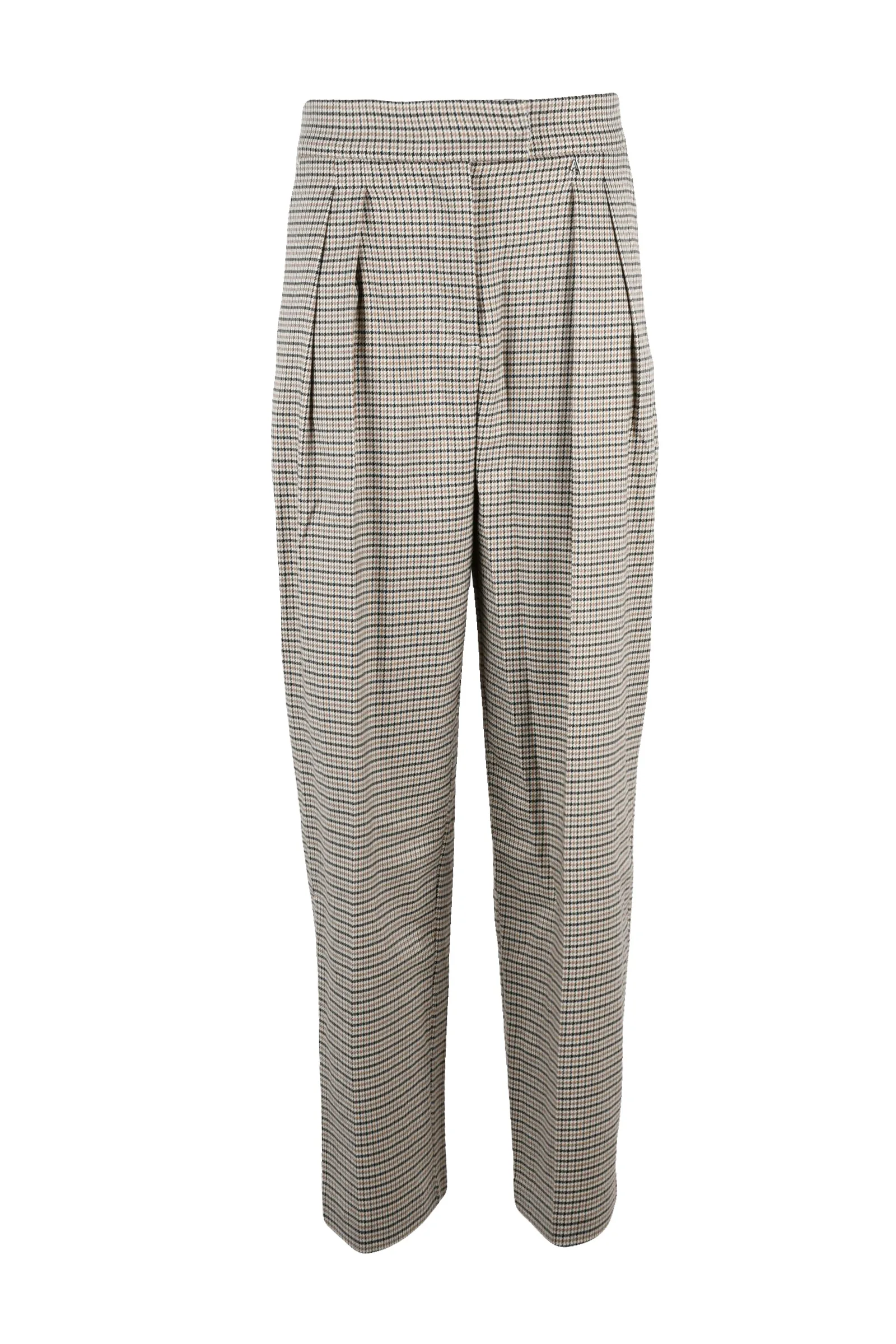 Pantalone a Vita Alta Beige