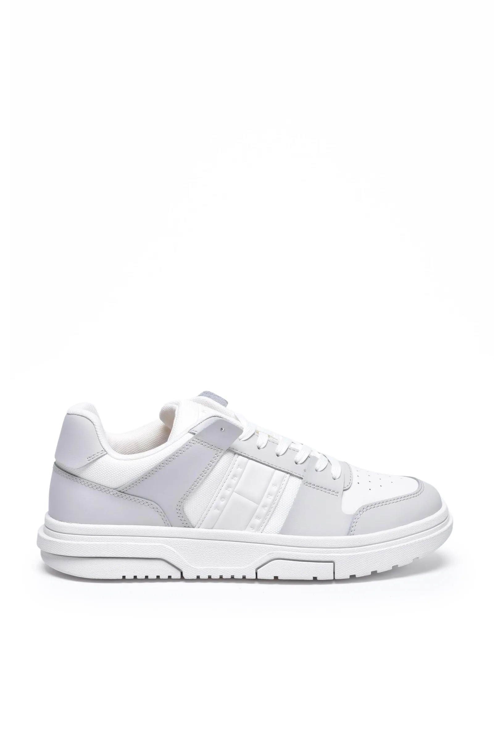 Sneakers Mix Material Cupsole Bianco