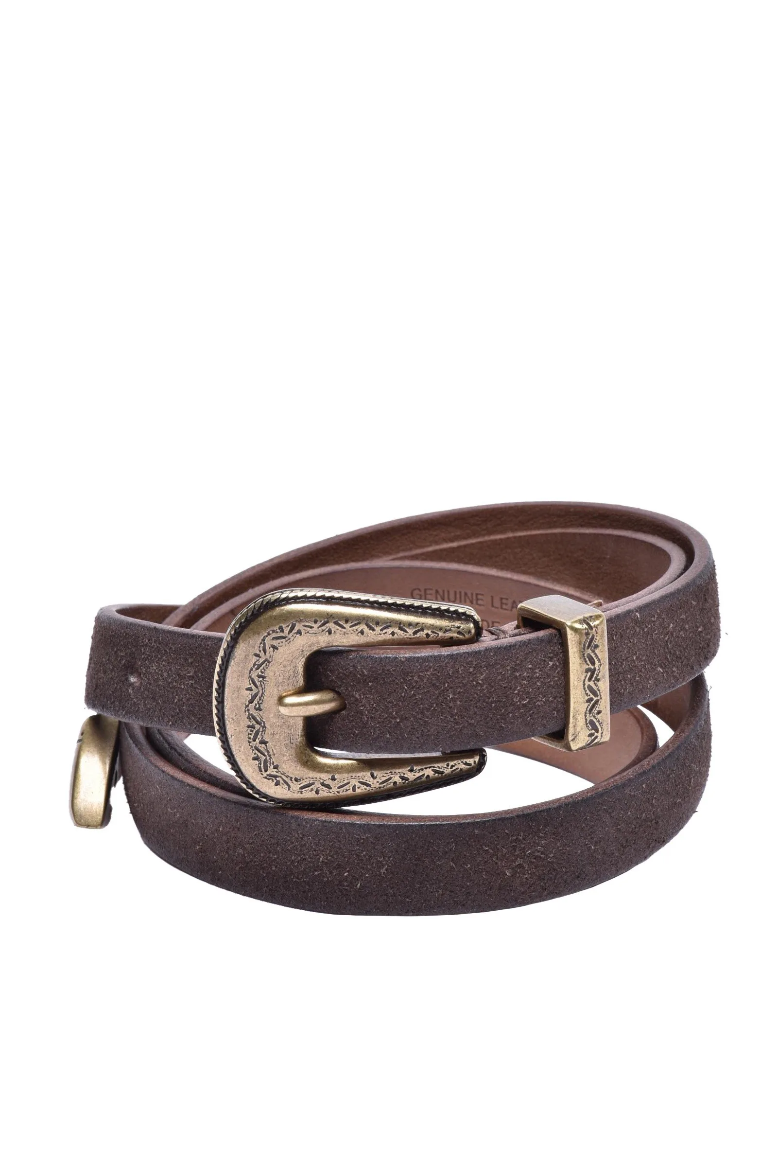 Post & Co. Cintura in Pelle Marrone