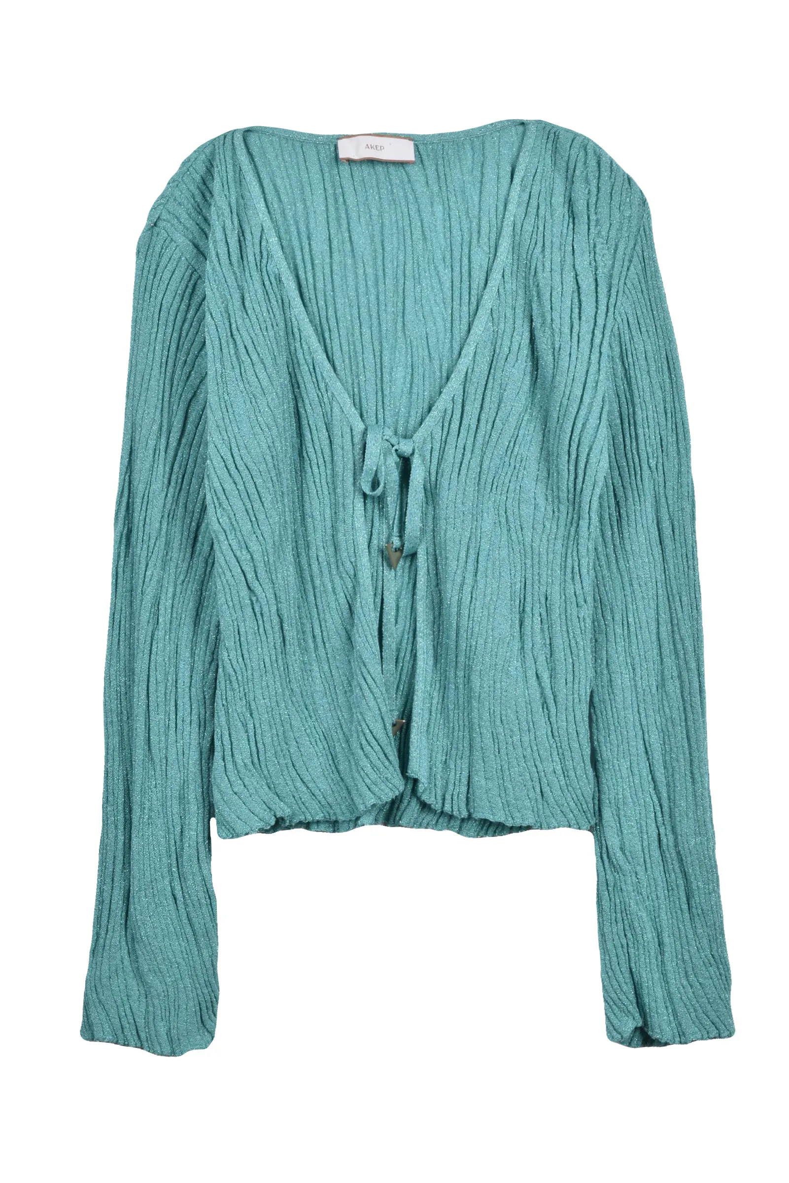 Cardigan in Lamè Verde
