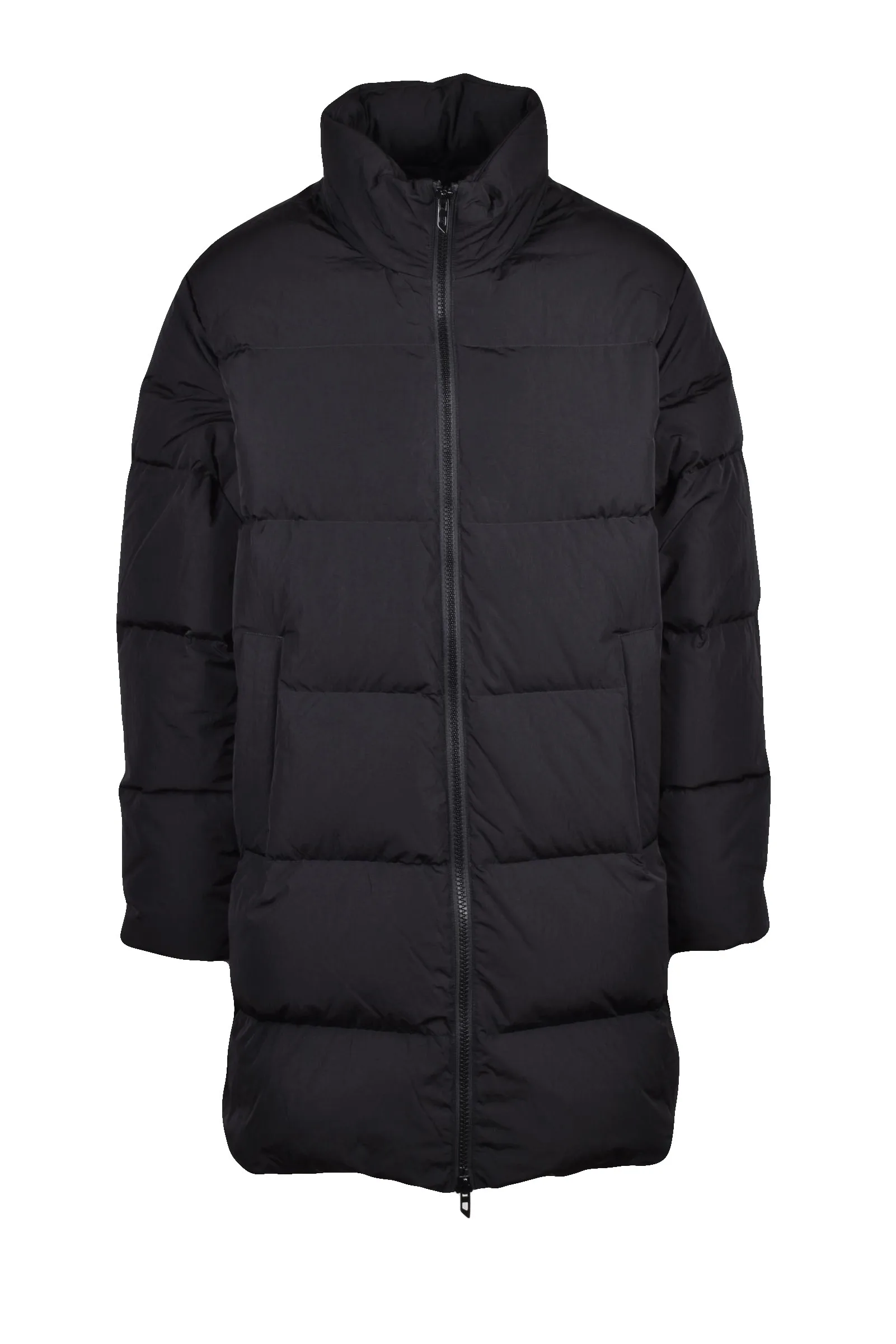 Lange schwarze Daunenjacke