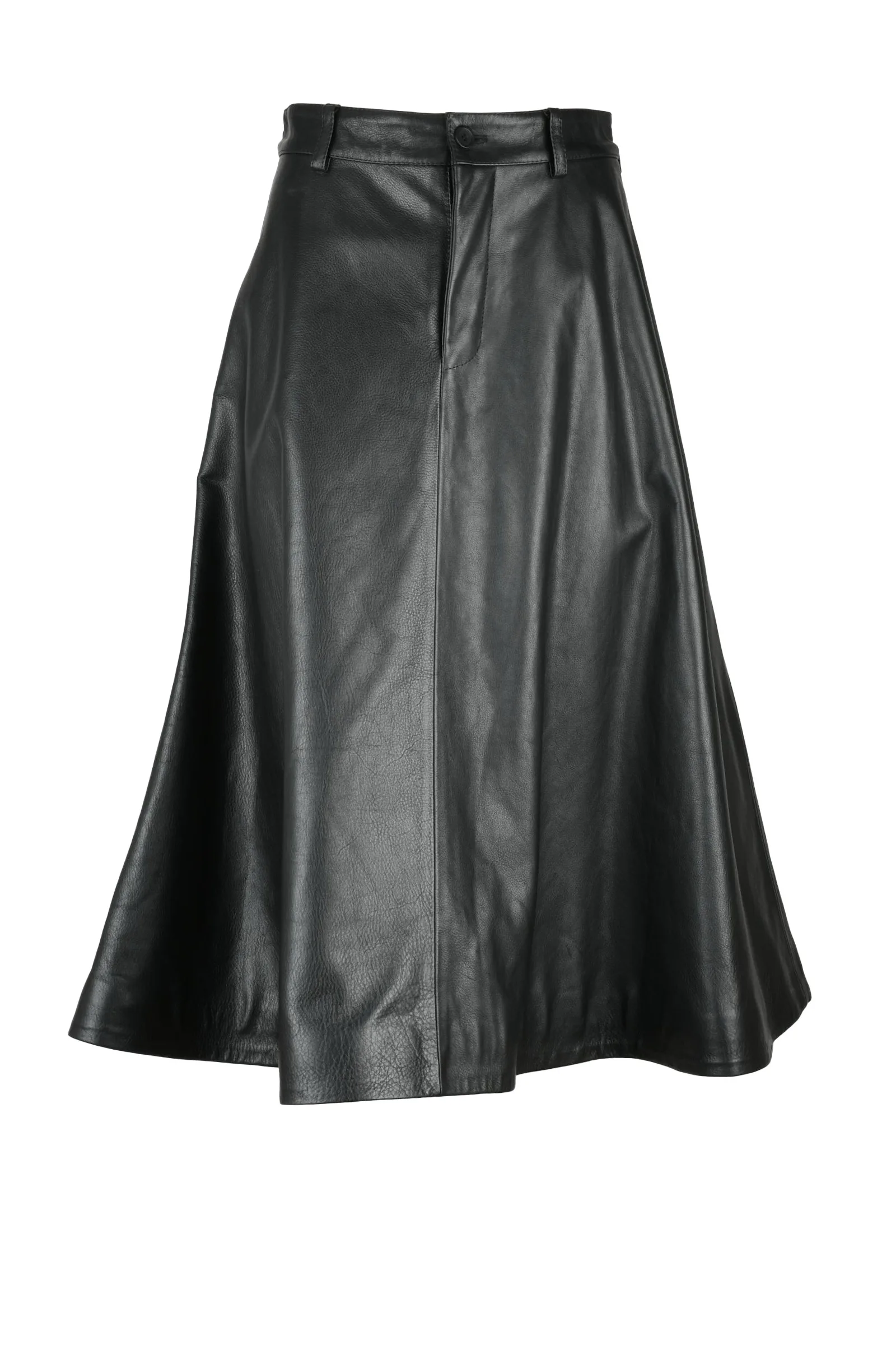 Gonna Lunga in Pelle Nero