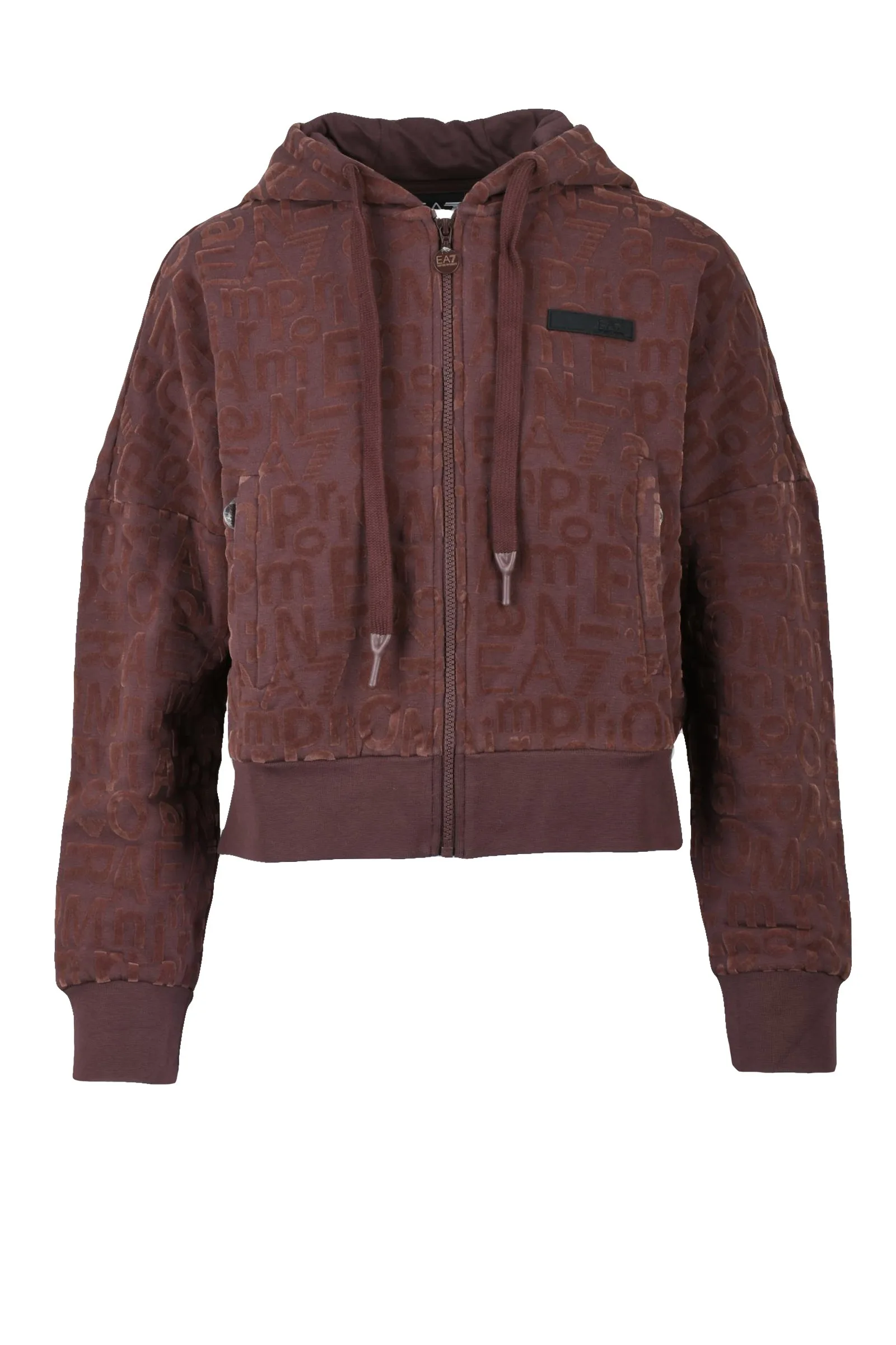 Felpa con Logo in Velluto Rosso