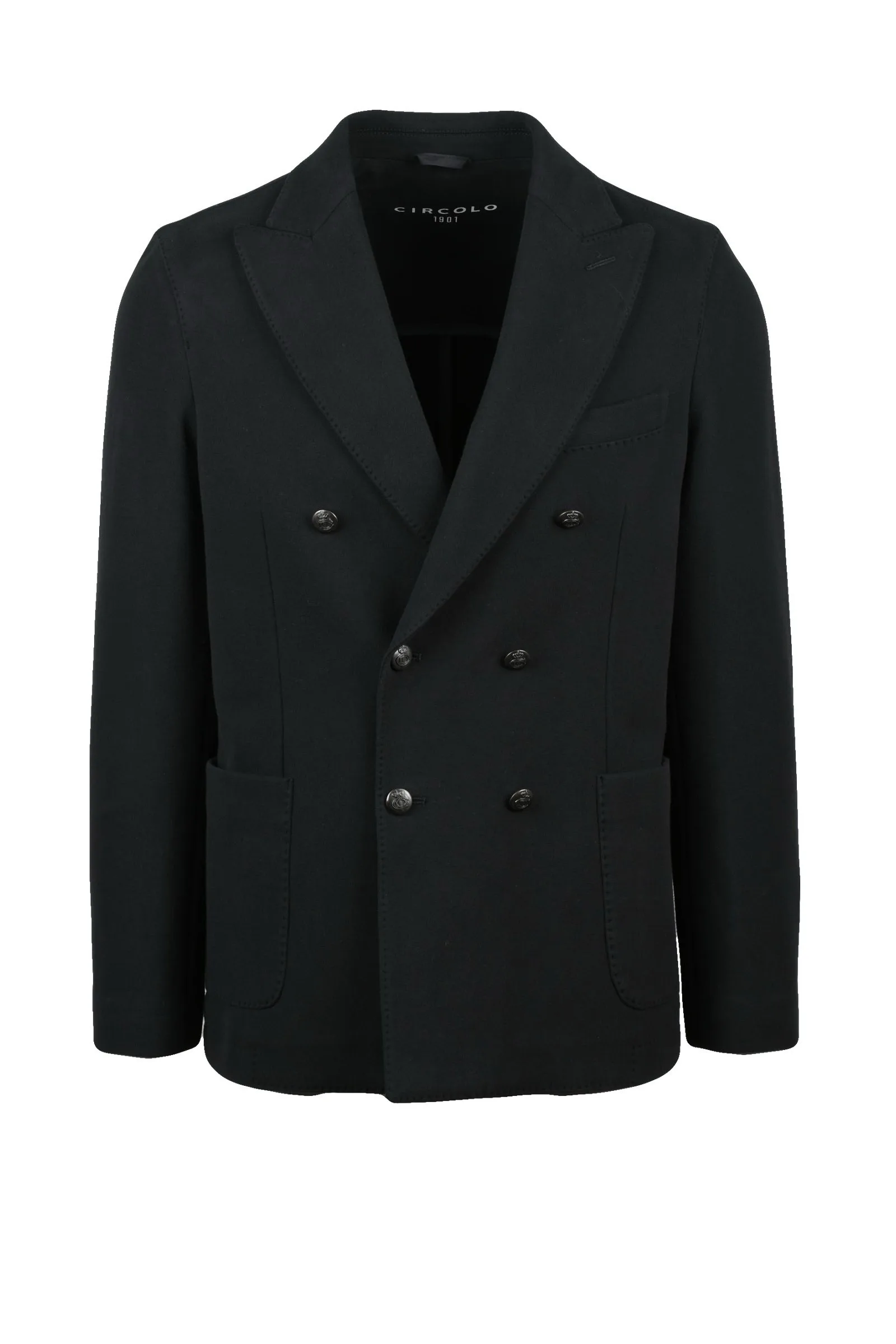 Schwarze zweireihige Jacke