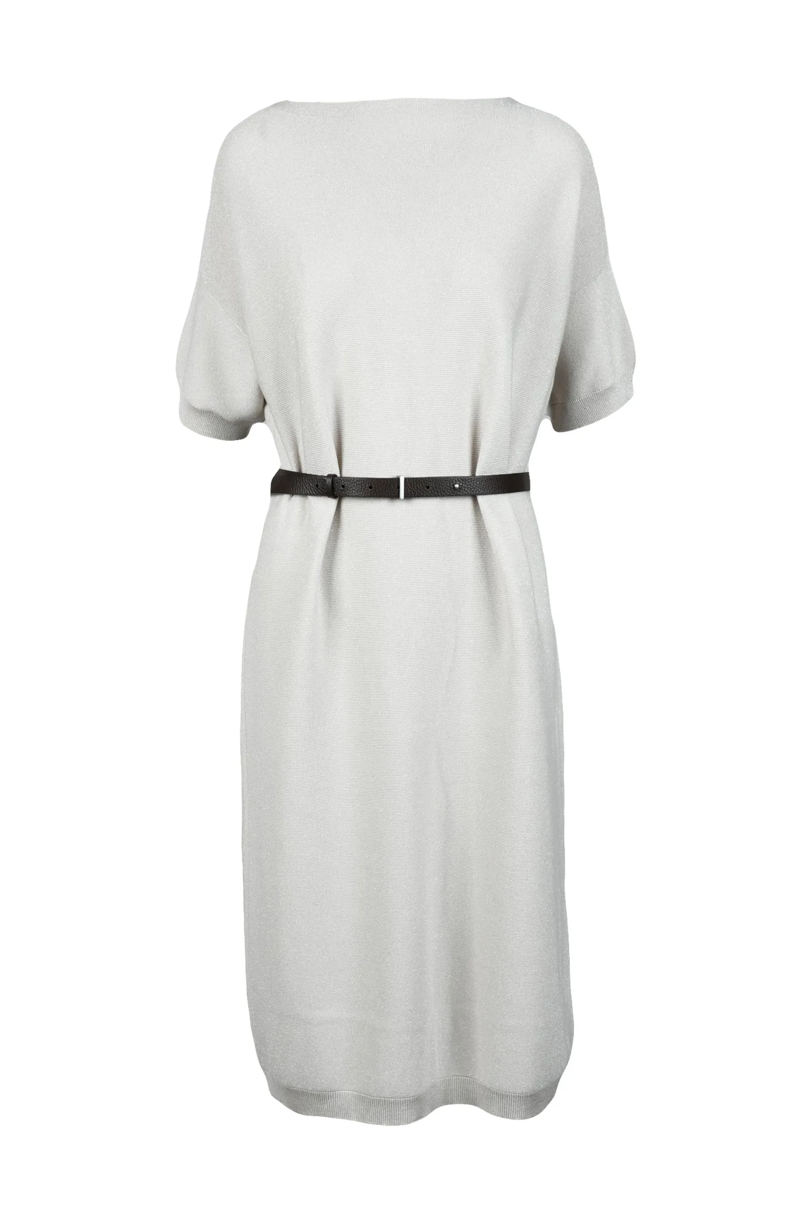 Abito in Maglia Lamè Beige