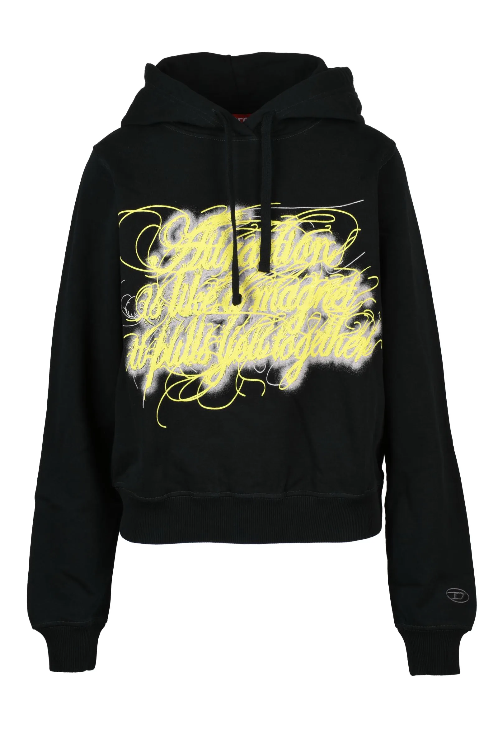 Schwarzer Kapuzenpullover