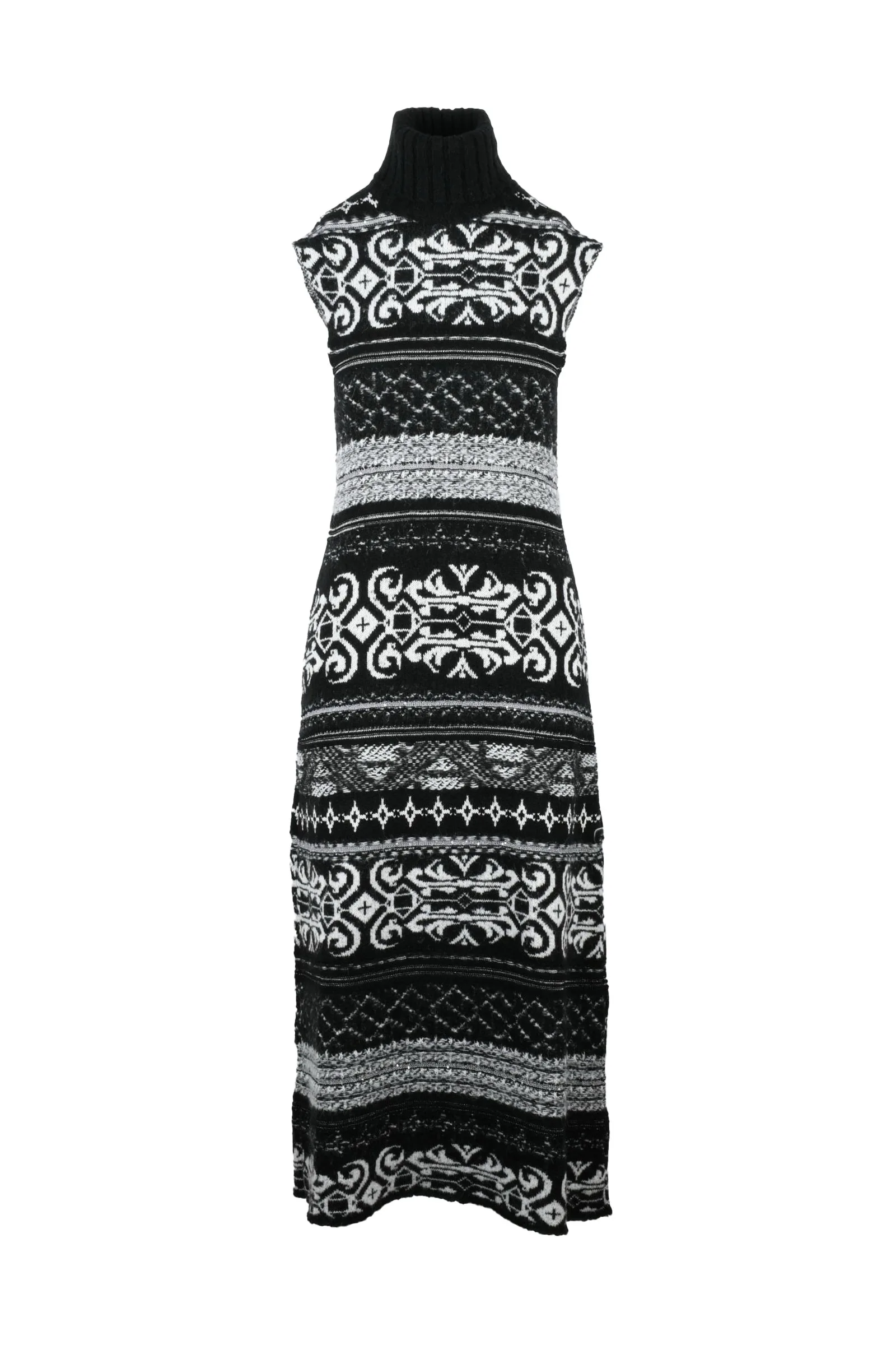 Abito Lungo in Maglia Nero