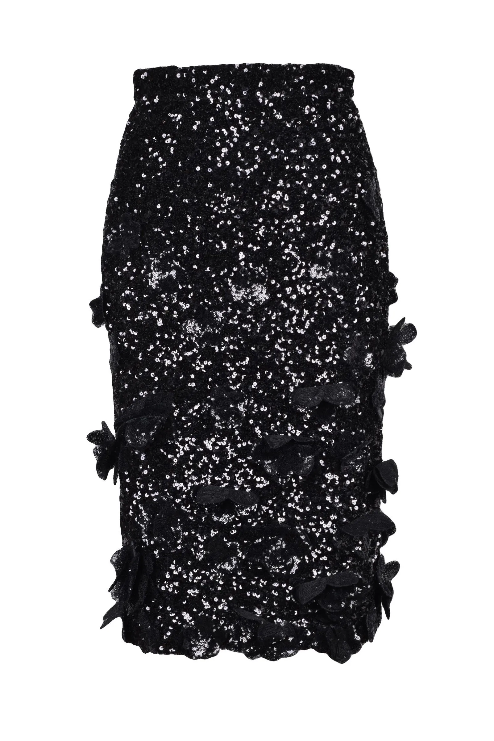 Gonna Longuette Paillettes Nero