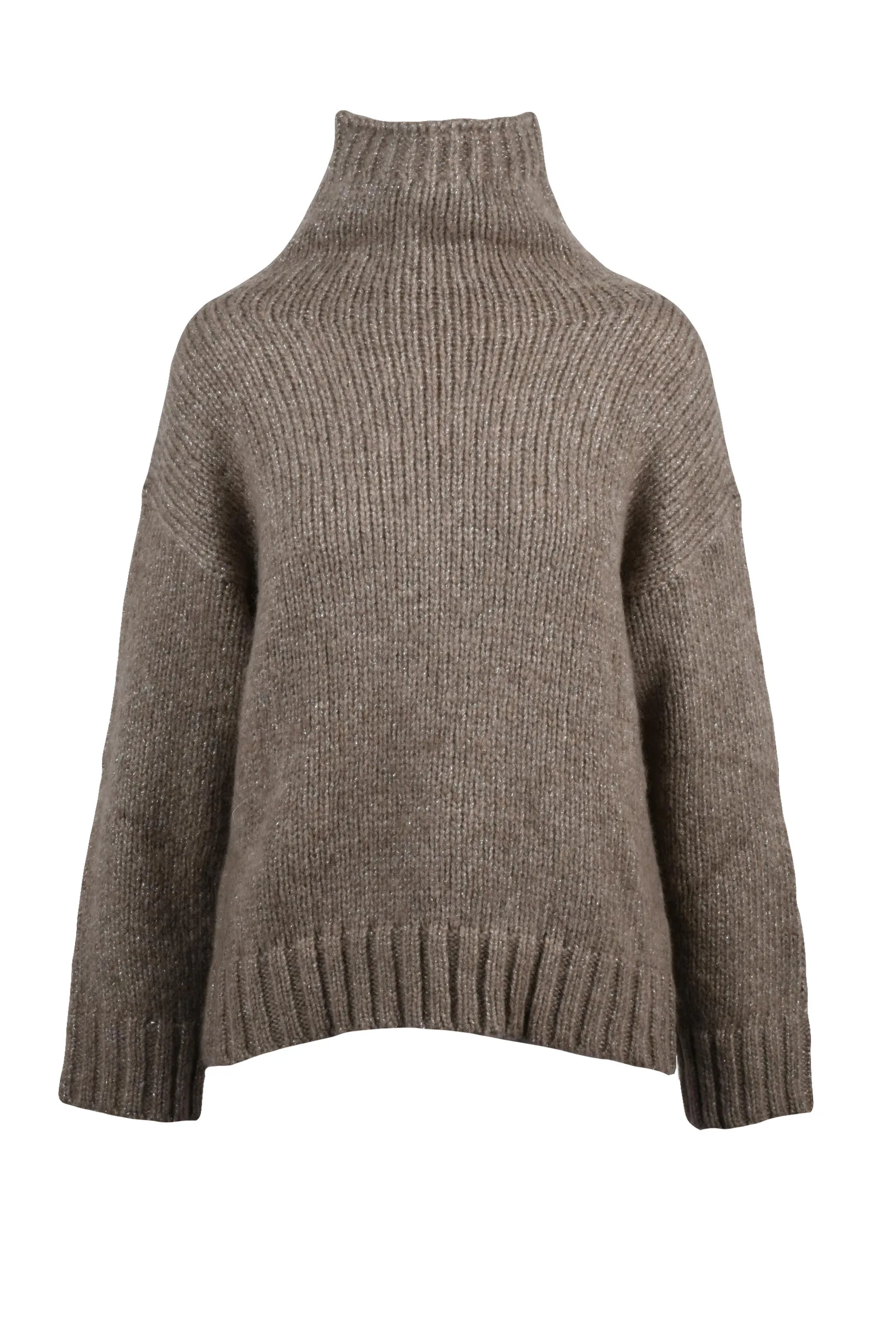 Maglione Collo Alto Beige