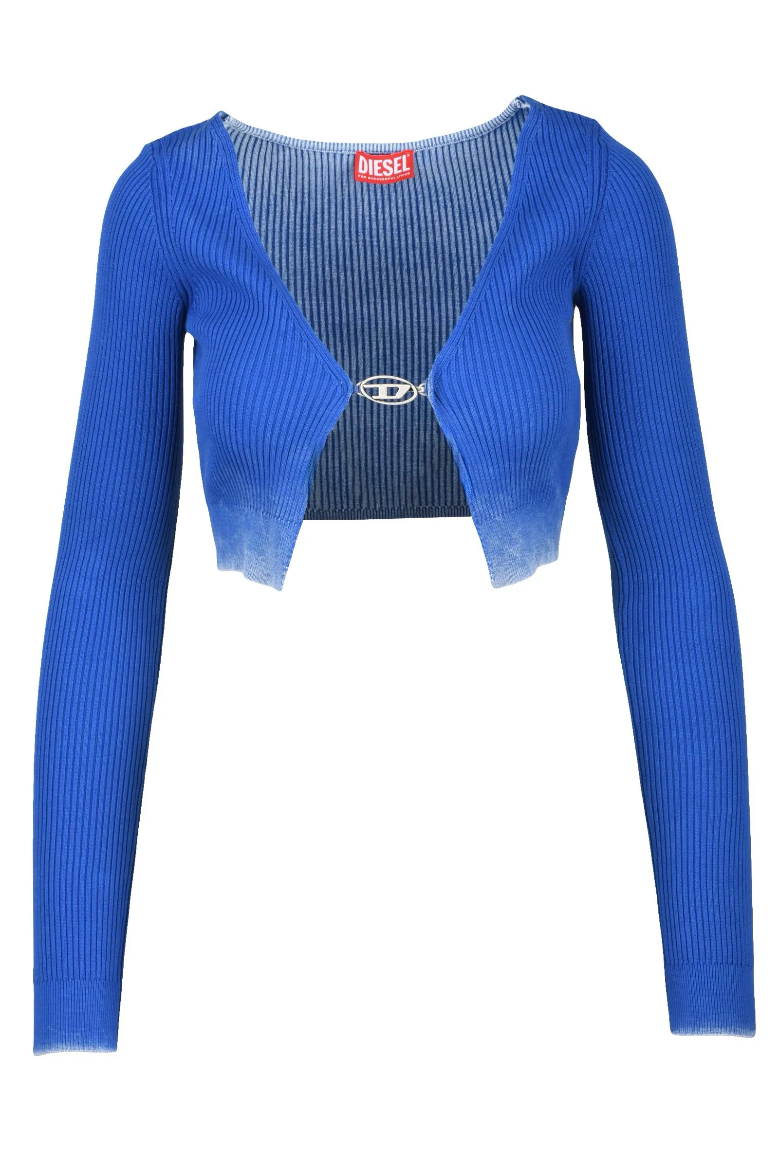Cardigan Corto Cannettato Azzurro