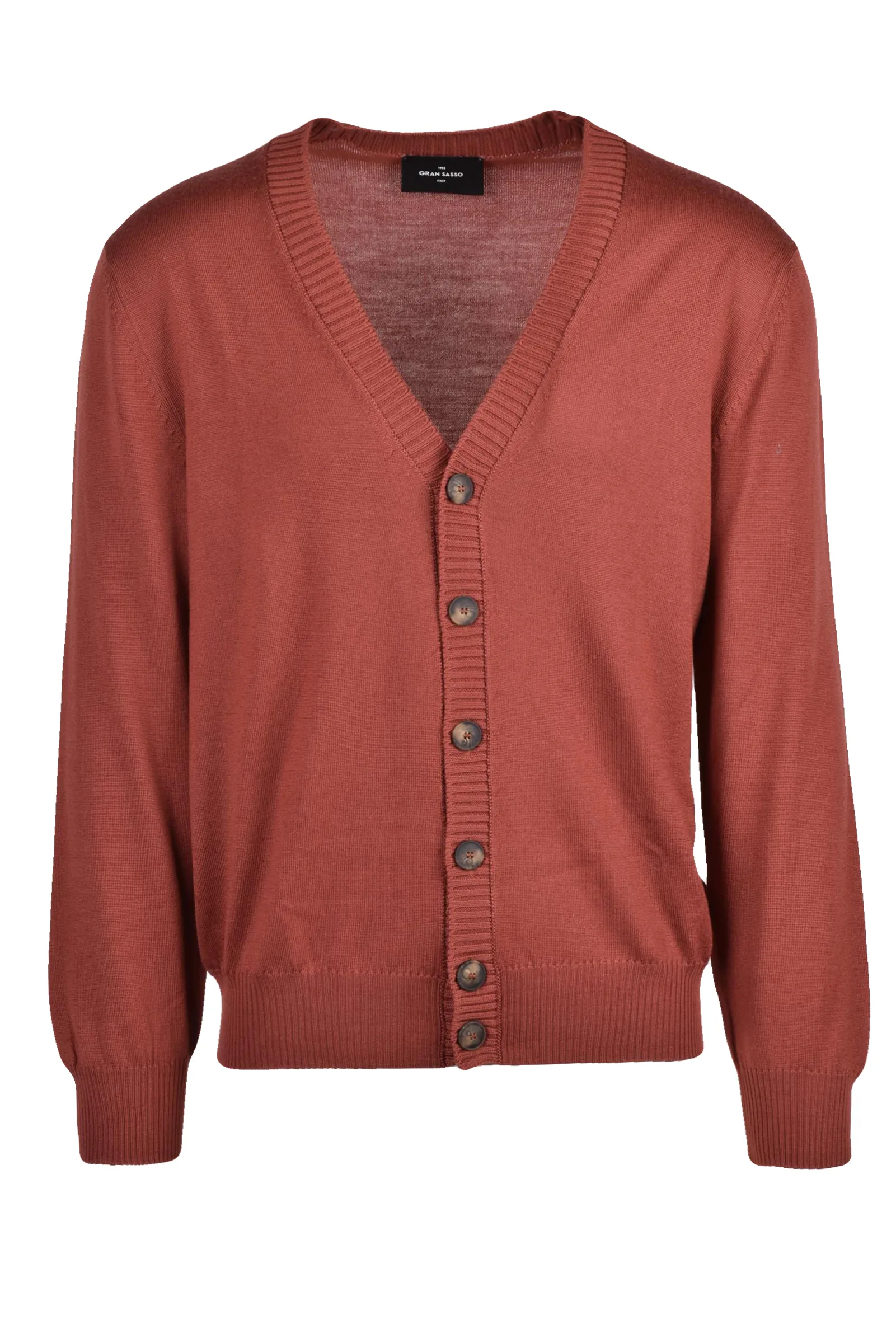 Rote Strickjacke