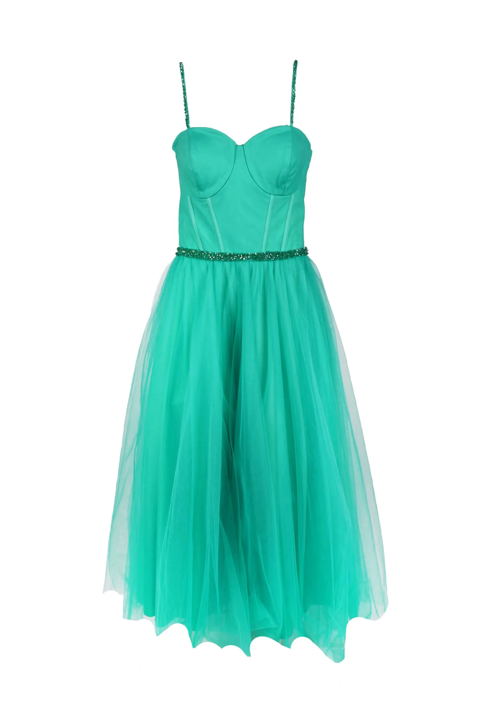 Abito Lungo in Tulle Verde
