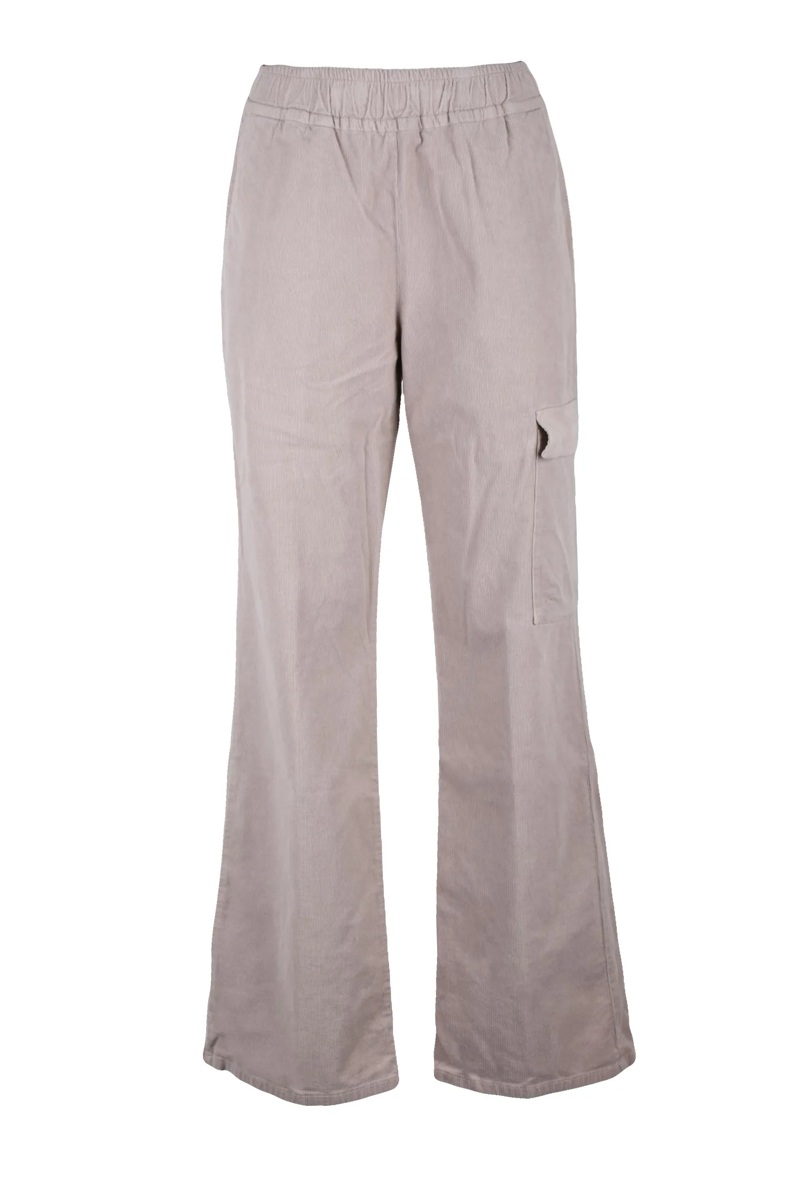 Pantalone Cargo in Velluto Rosa