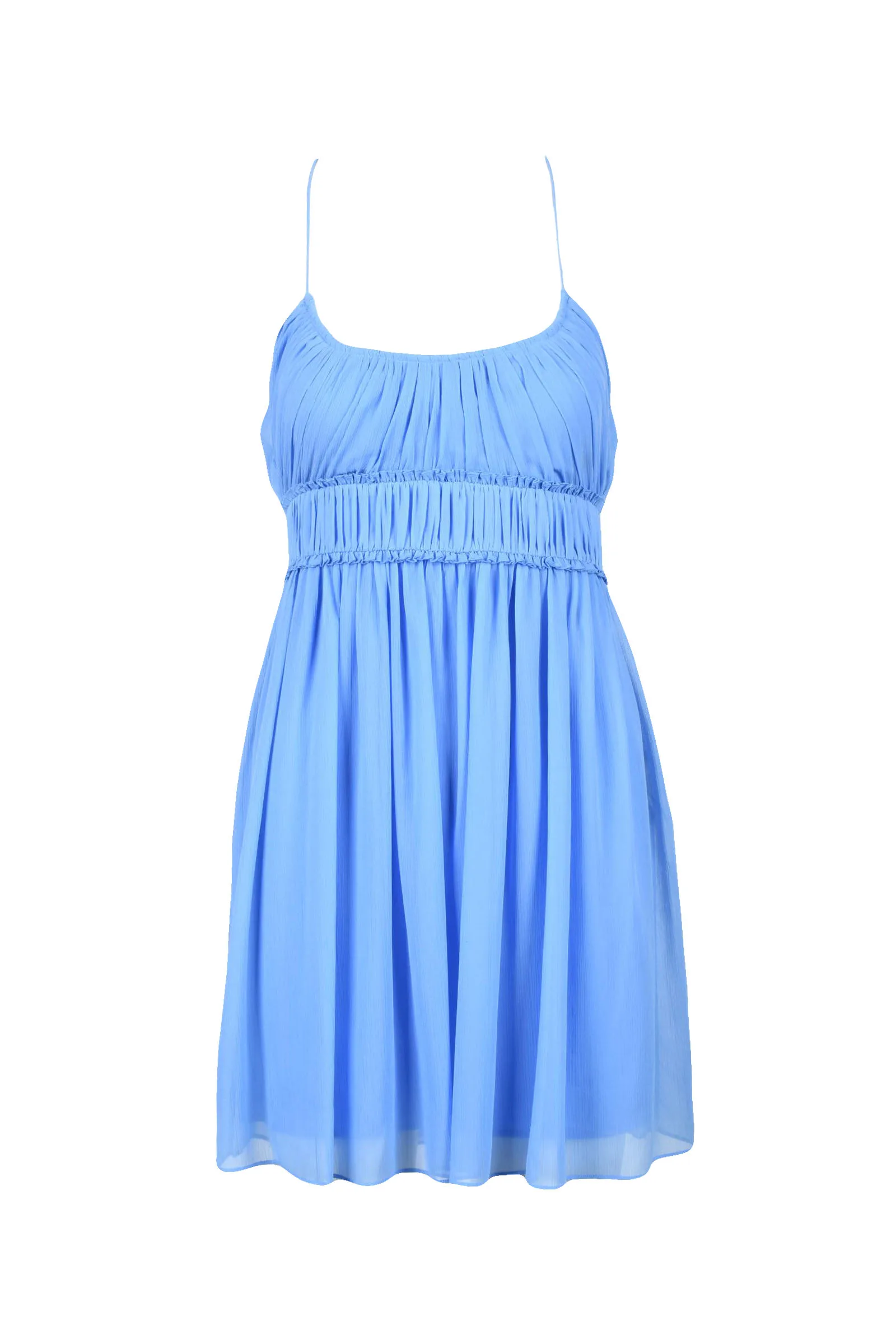 Abito Corto in Voile Blu