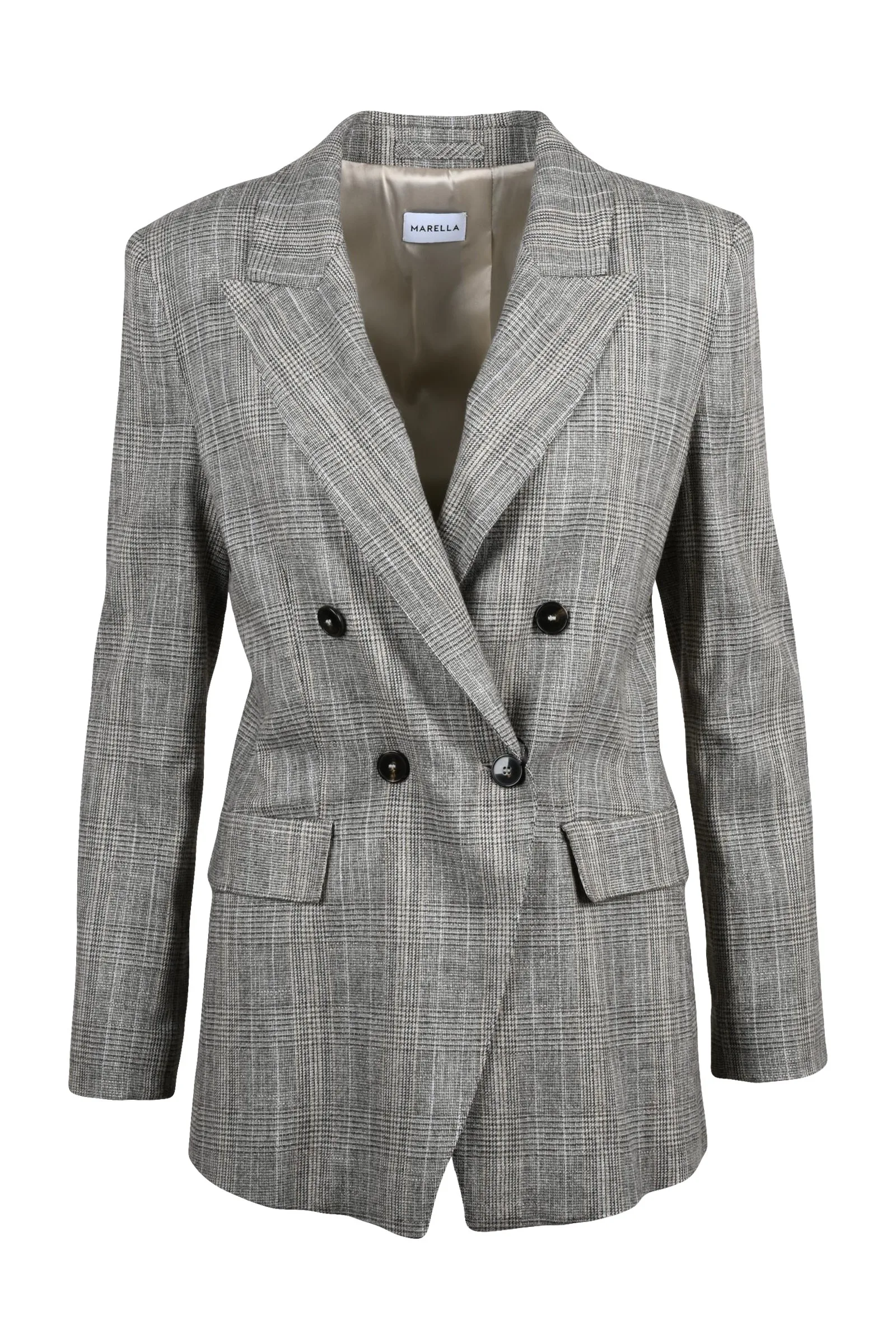 Graue zweireihige Jacke