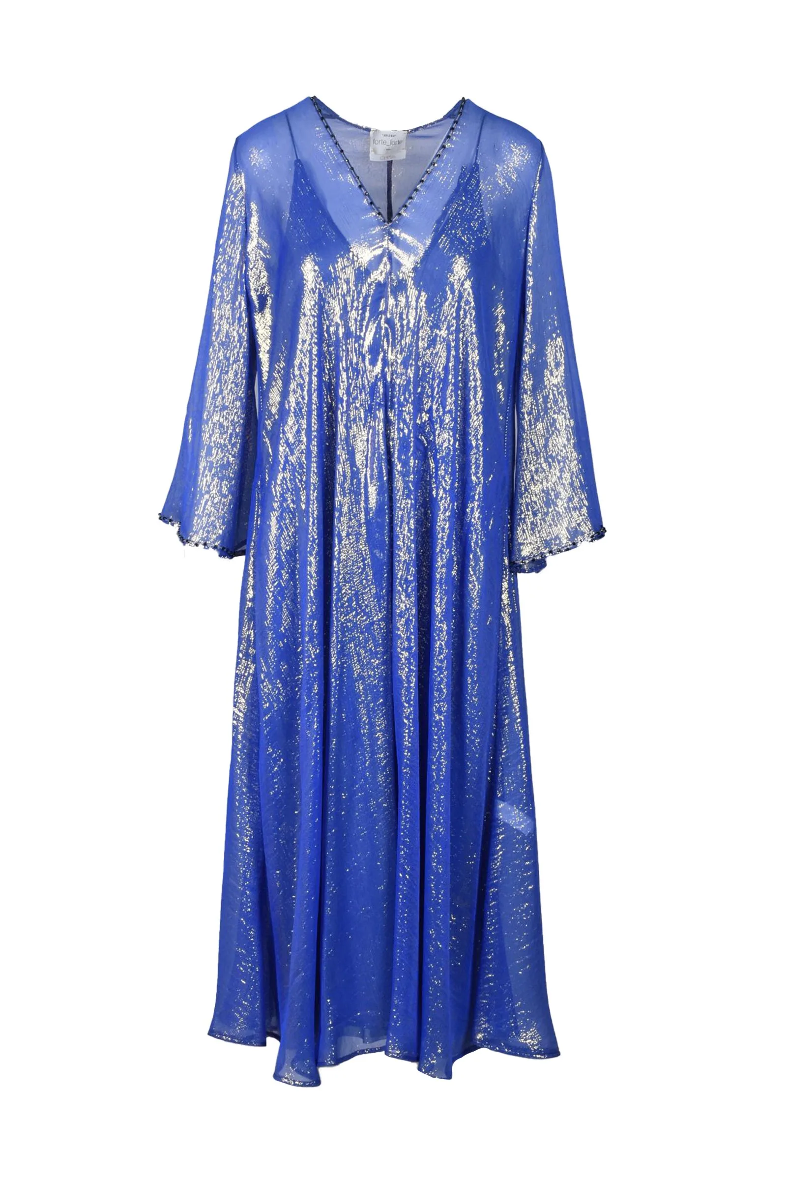 Abito Kaftano Lamè Blu