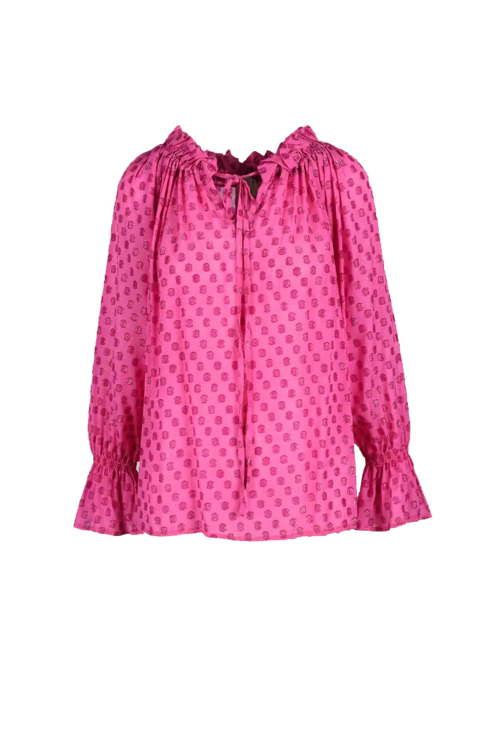 Blusa in Viscosa e Fibra Metallica Rosa