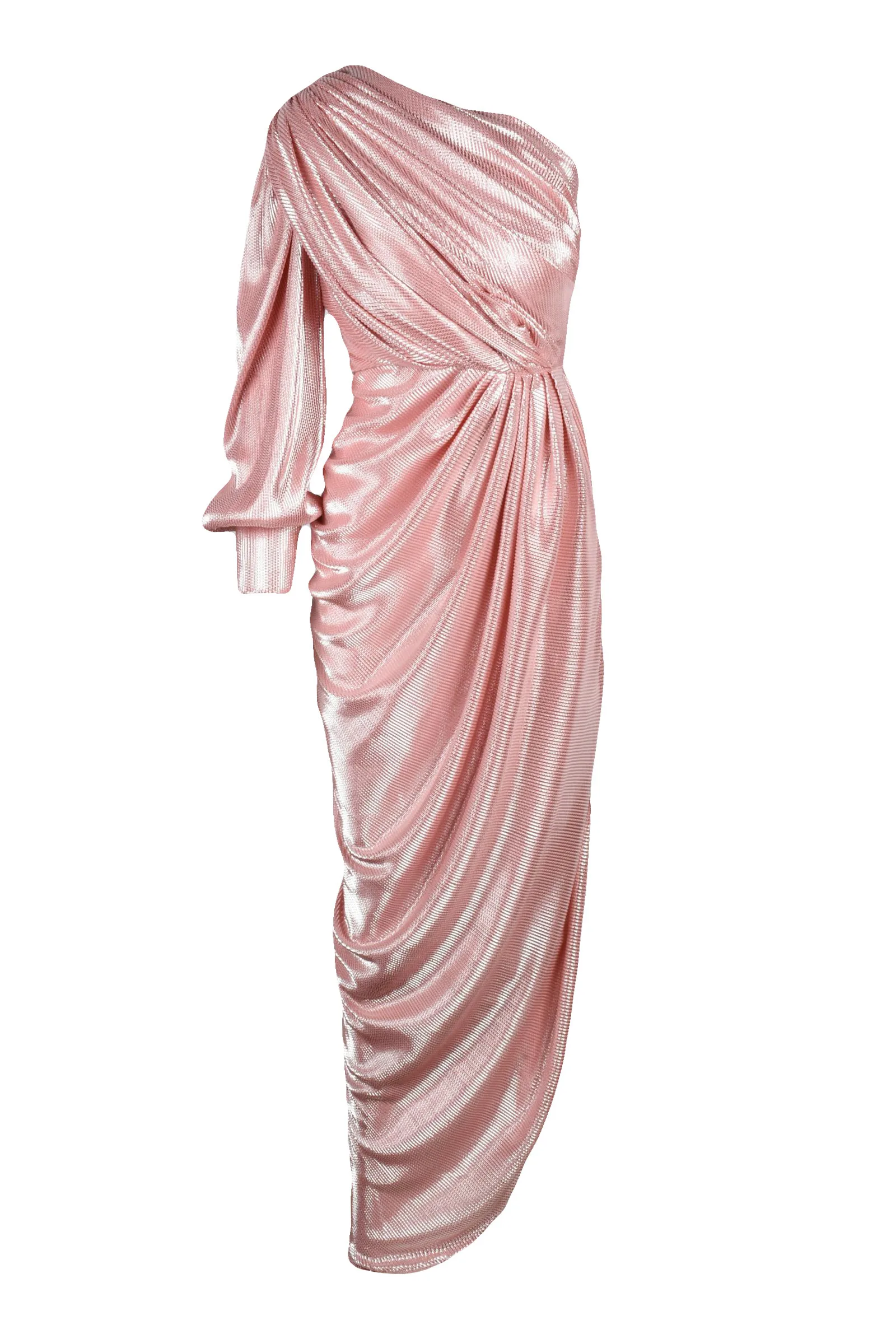 Abito Lungo Lamé Rosa