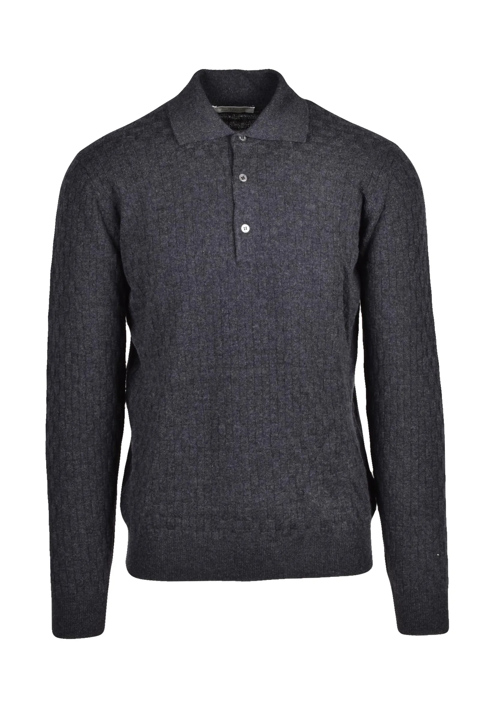 Polo in Maglia Grigio