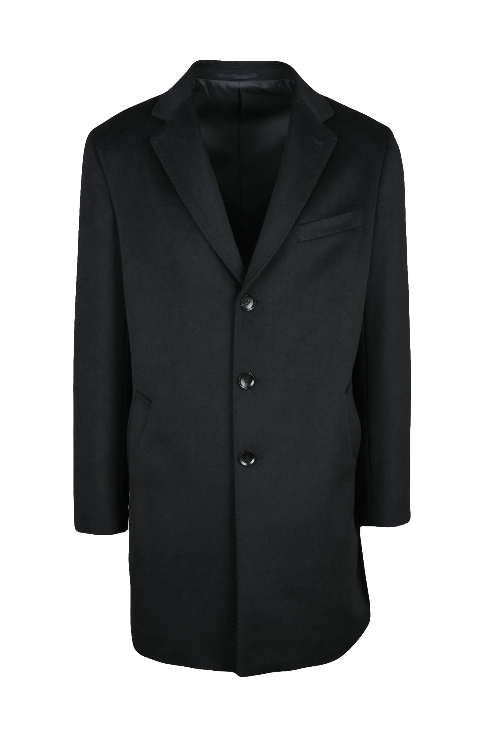 Cappotto in Lana e Poliestere Nero