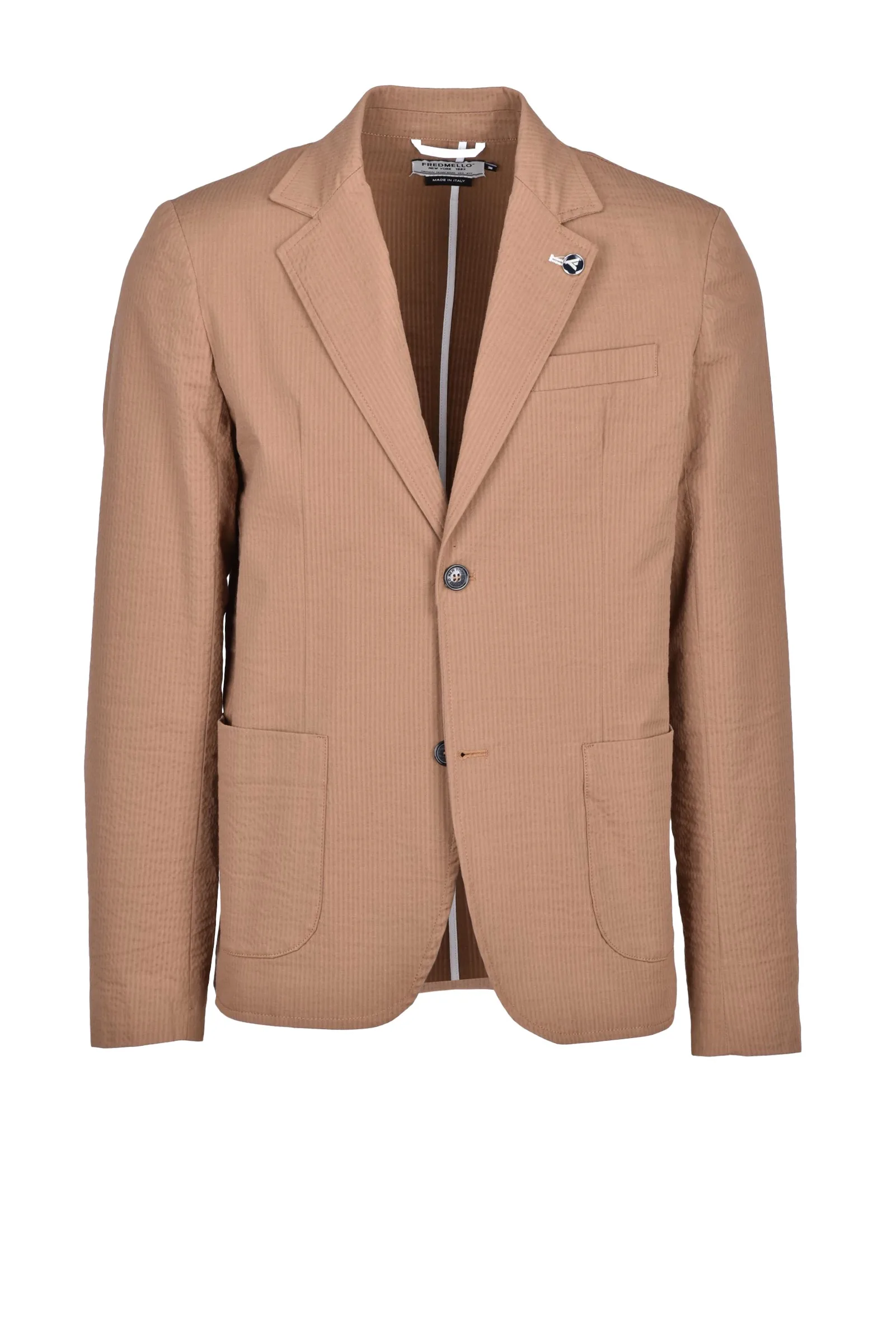 Giacca in Seersucker Marrone