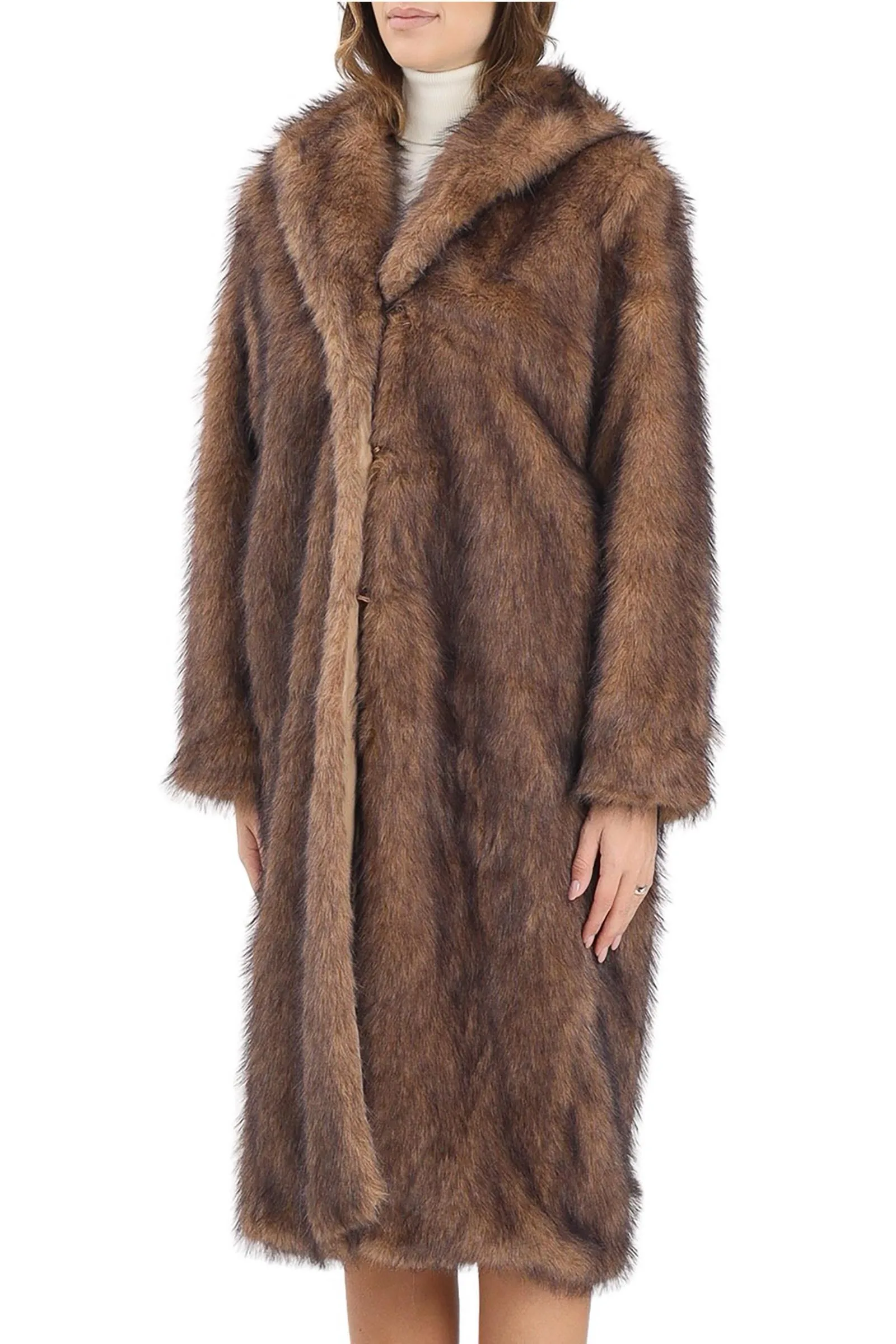 Cappotto Ecopelliccia Marrone
