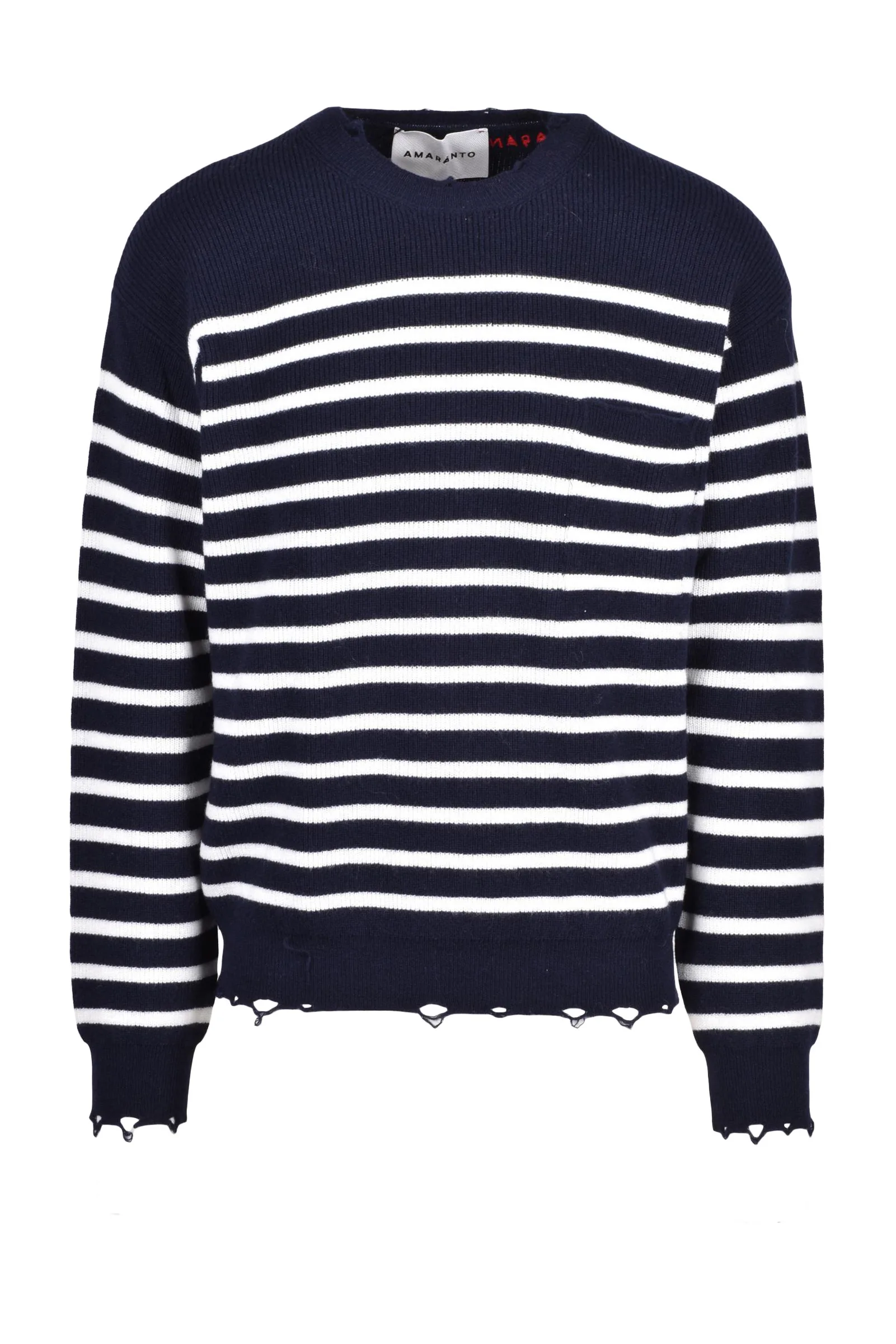 Maglione Uomo Effetto Rotto Blu