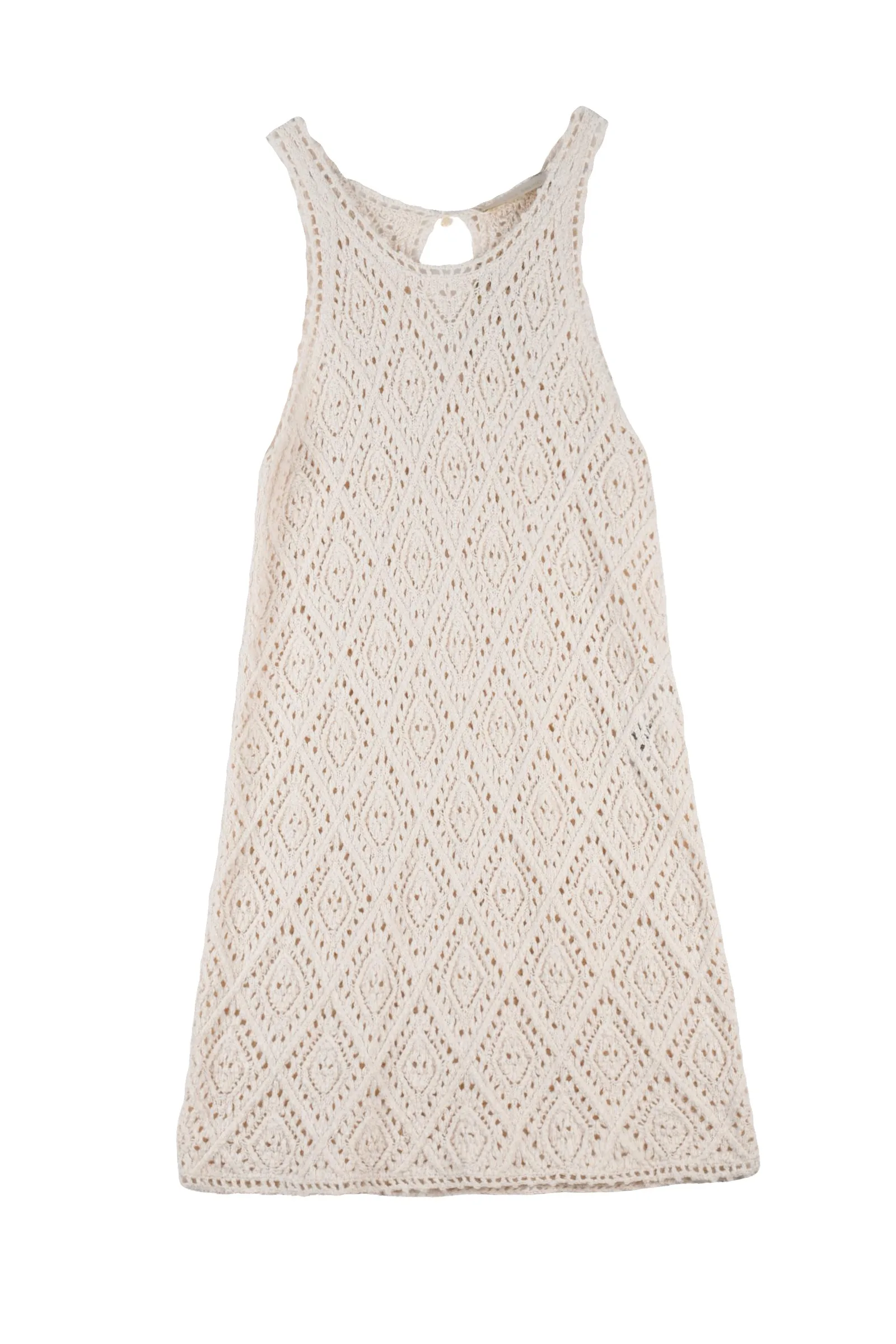 Abito Mini Macramè Beige