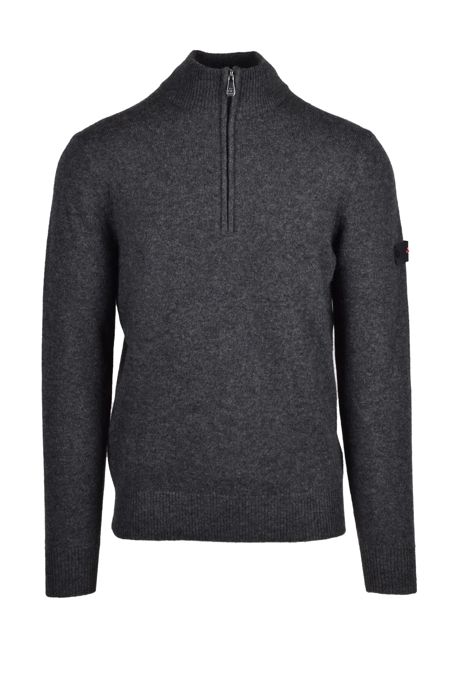 Pullover Lupetto con Zip Grigio