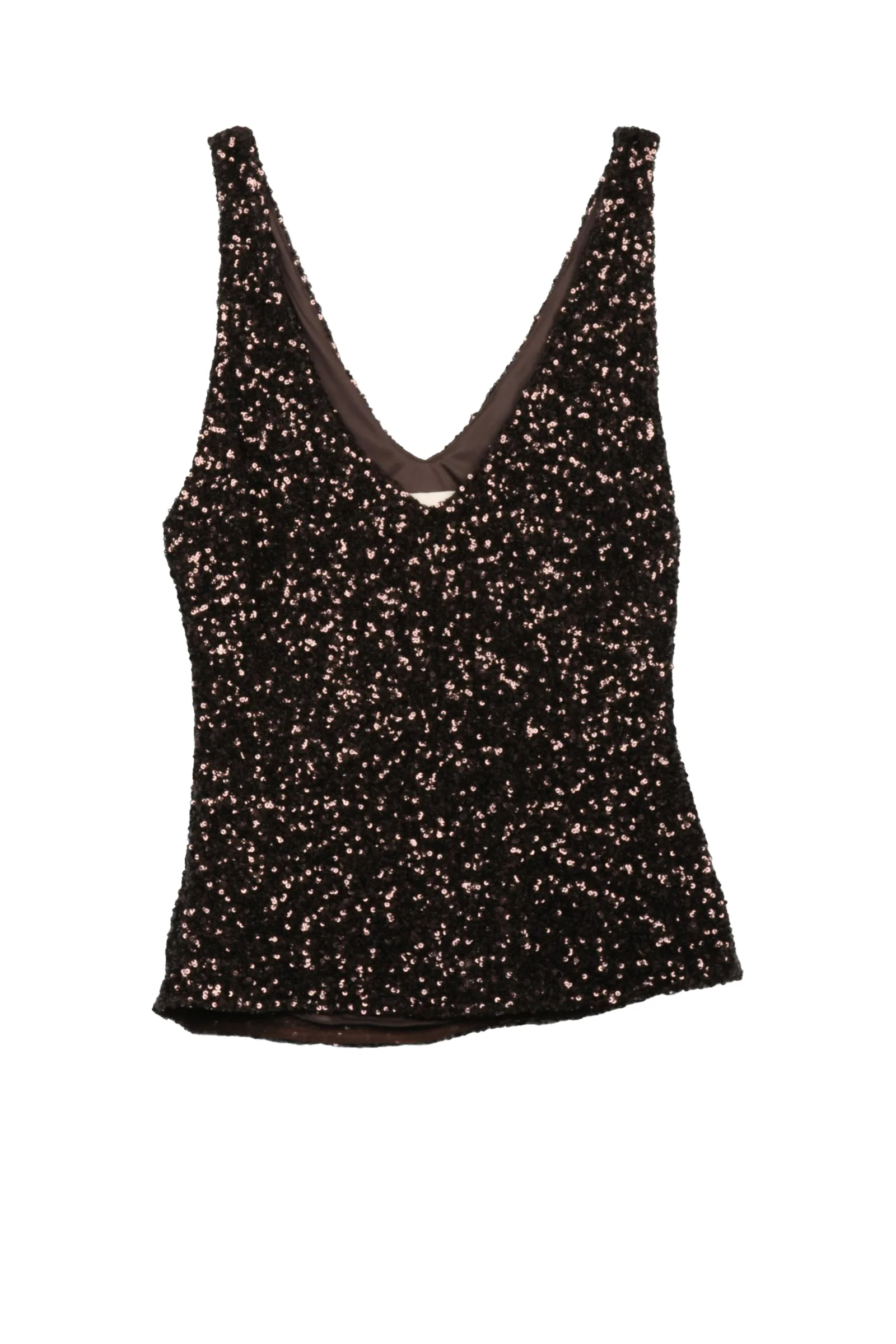 Top Paillettes Marrone