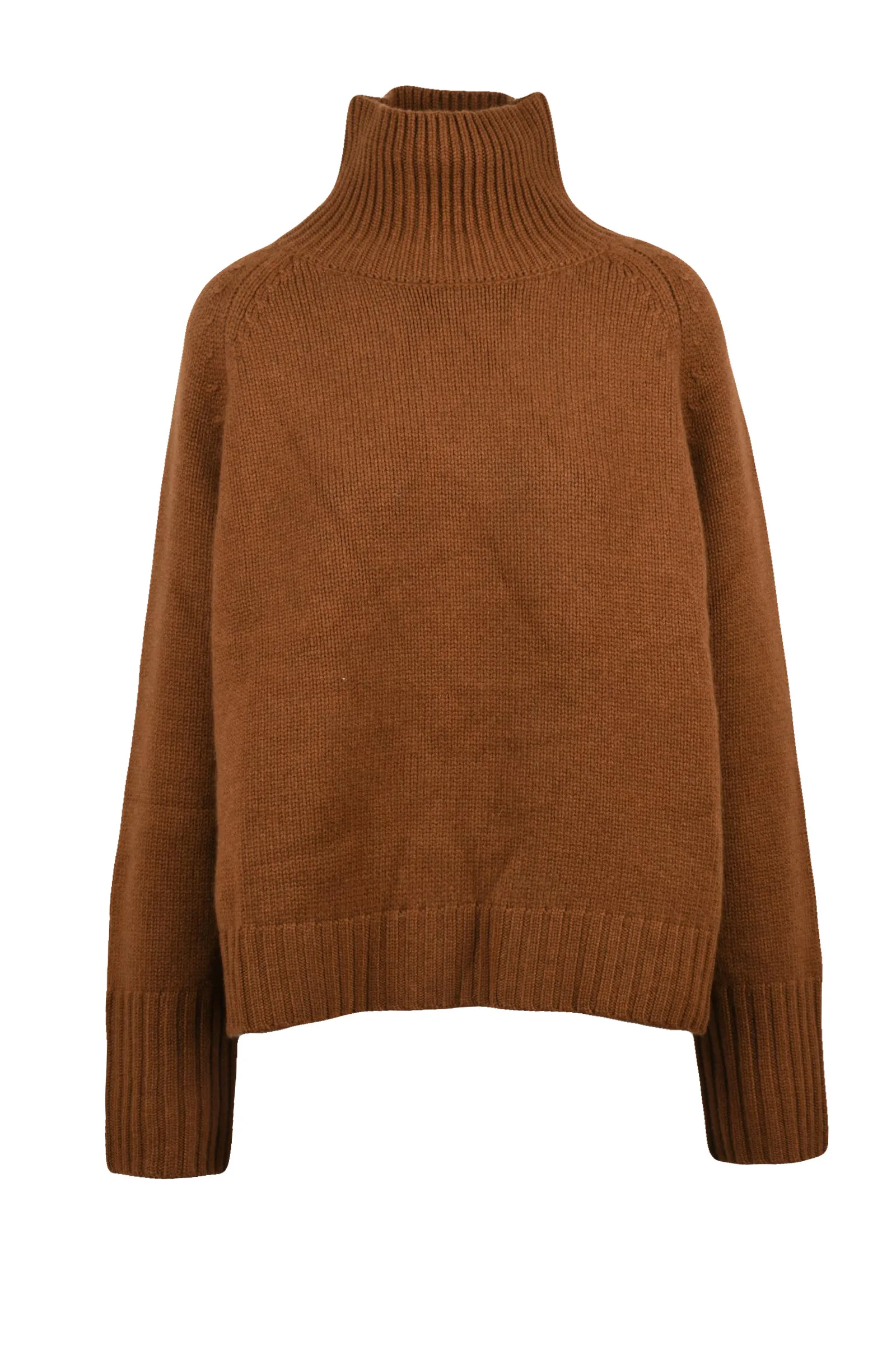 Maglione Collo Alto Marrone