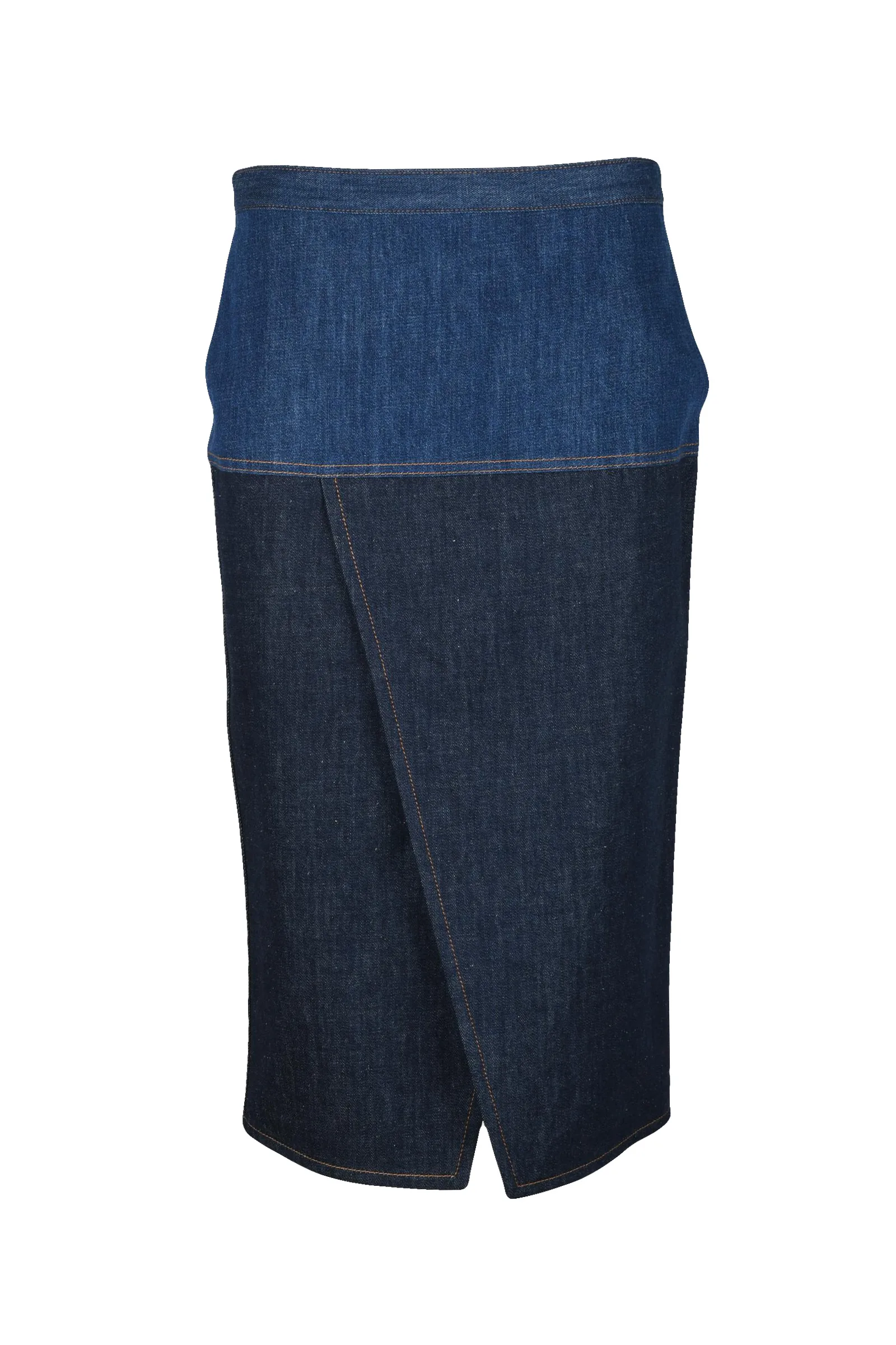 Gonna Longuette in Denim Blu