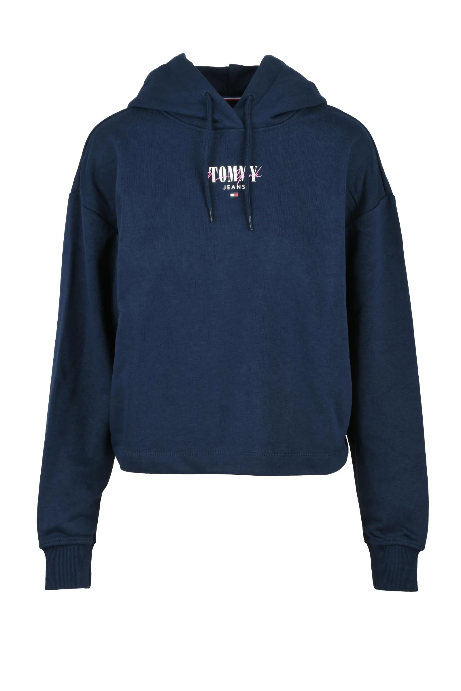 Felpa Corta con Cappuccio Blu