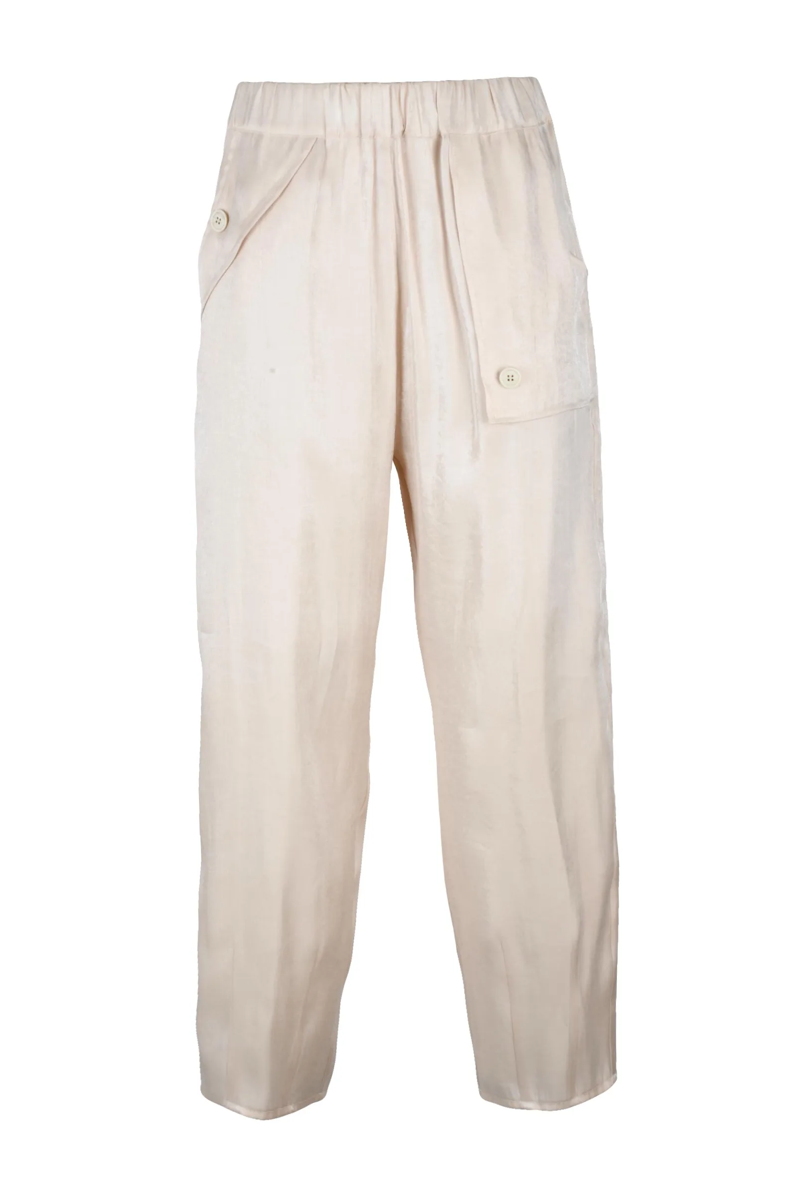 Pantalone Cargo in Satin Bianco