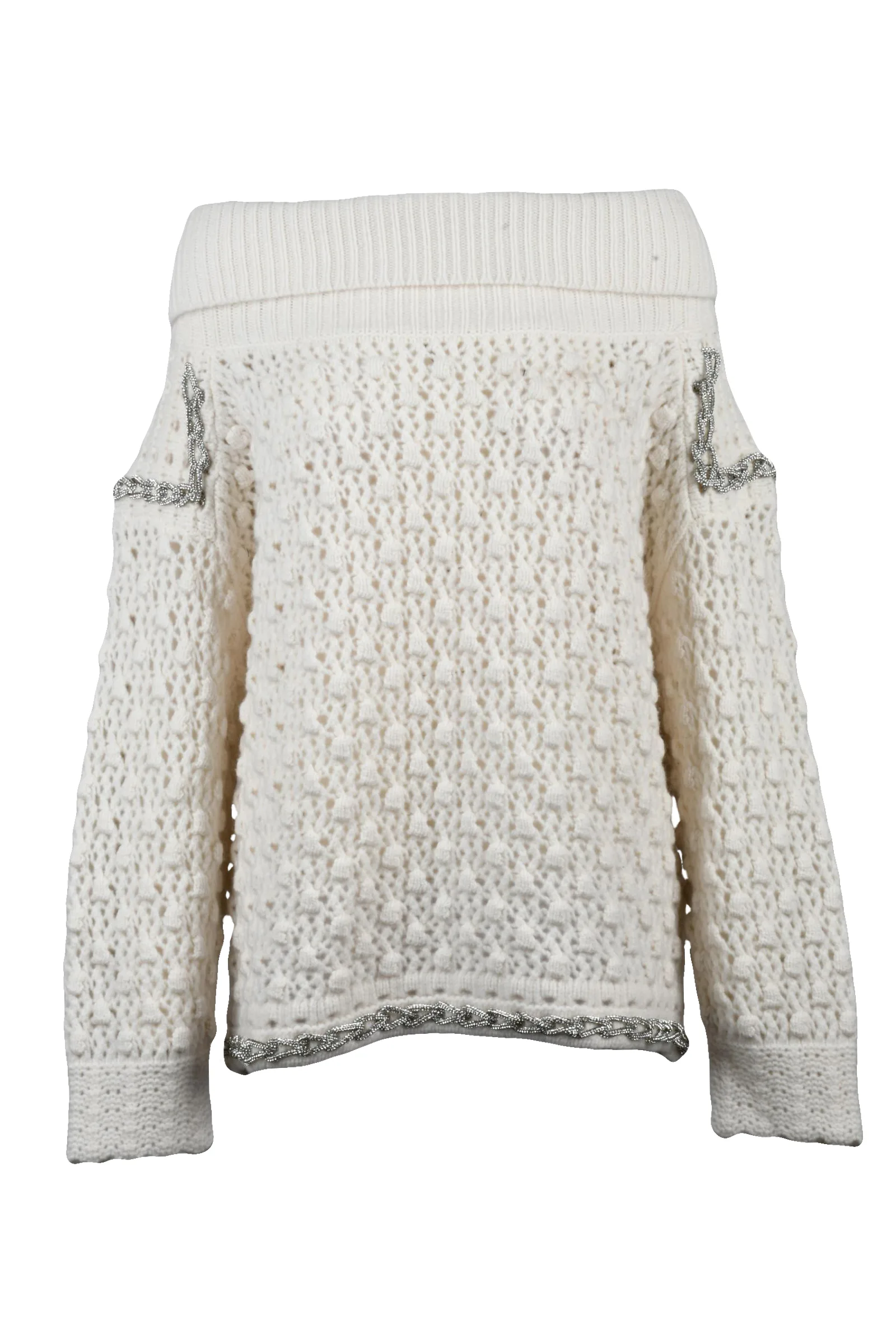 Biały sweter