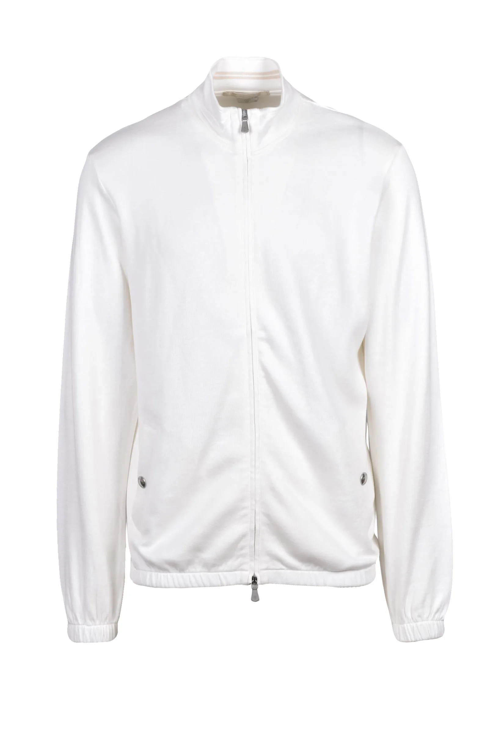 Felpa con zip Bianco