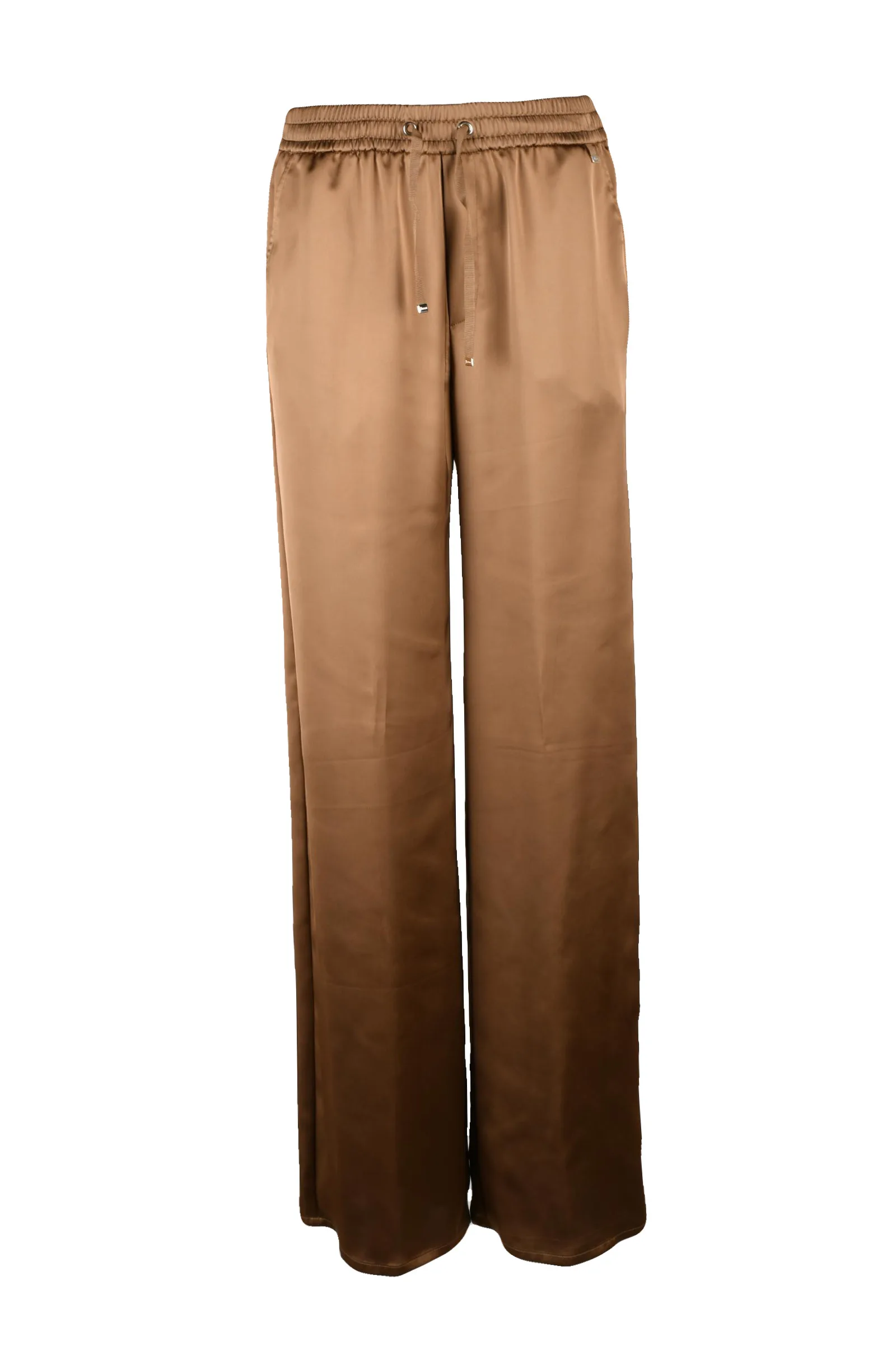 Pantalone Tuta in Satin Marrone