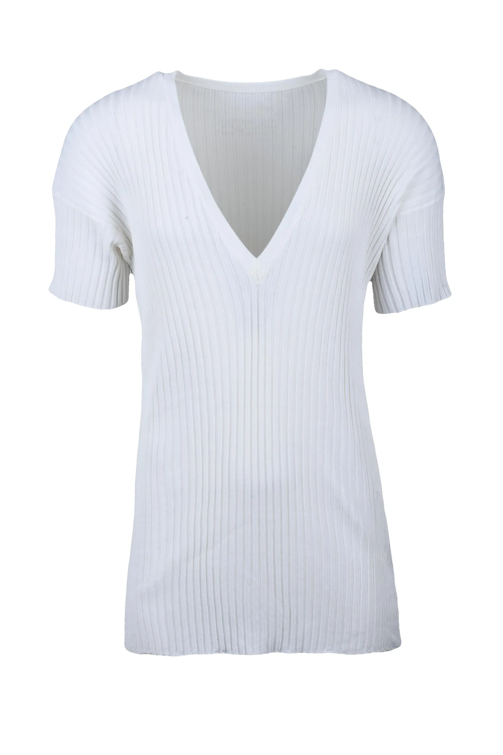 Maglia Cannettata Uomo Bianca