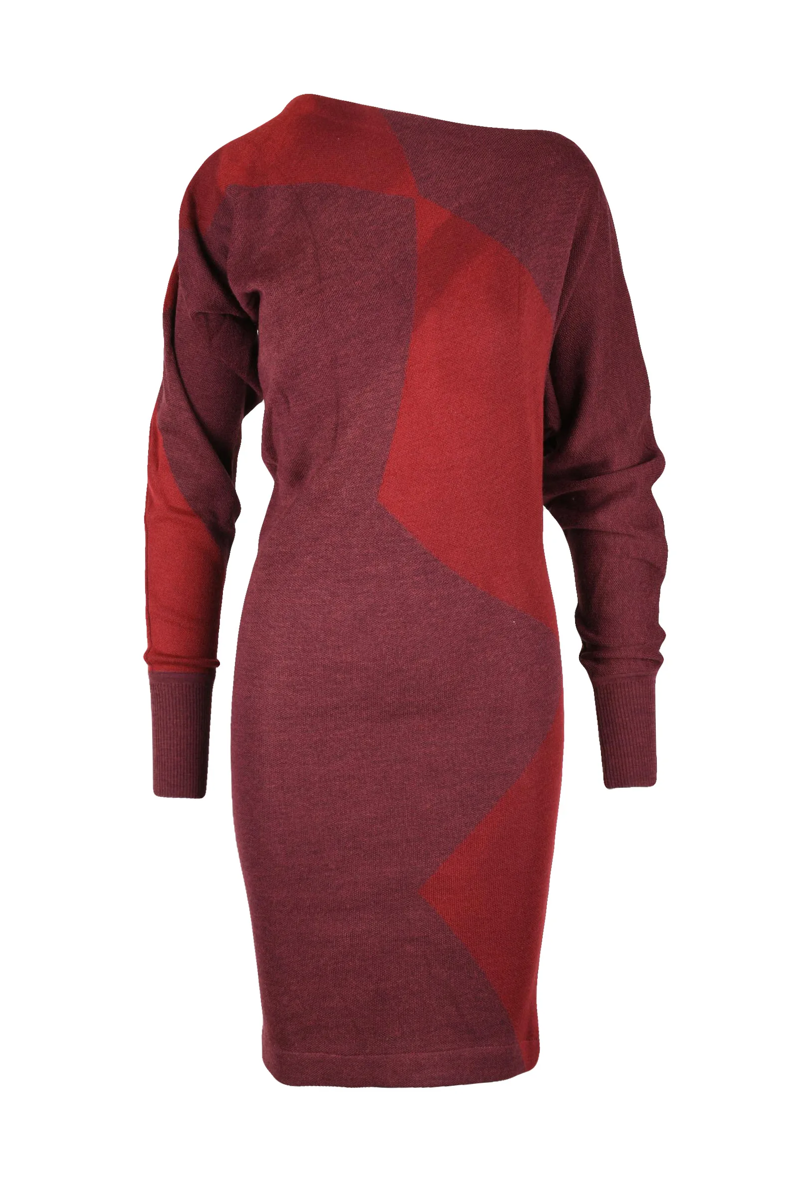 Abito Asimmetrico Lungo Rosso