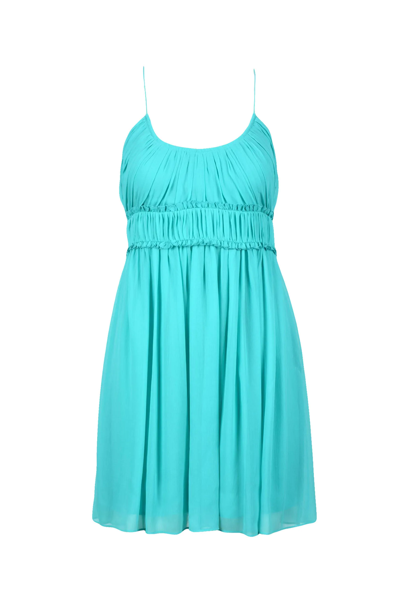 Abito Corto in Voile Azzurro