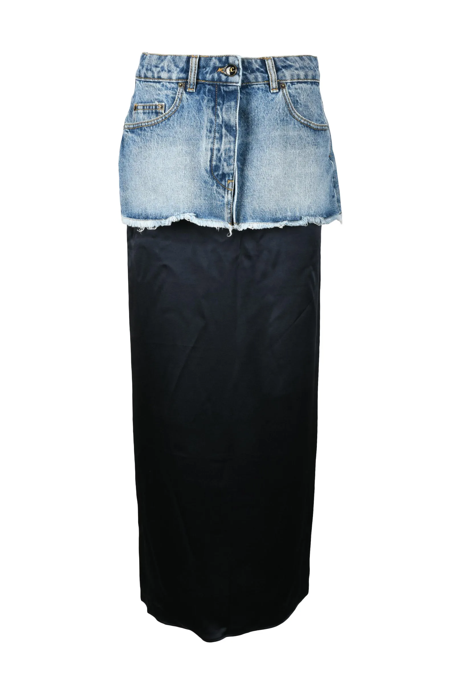 Gonna Lunga Patchwork Blu
