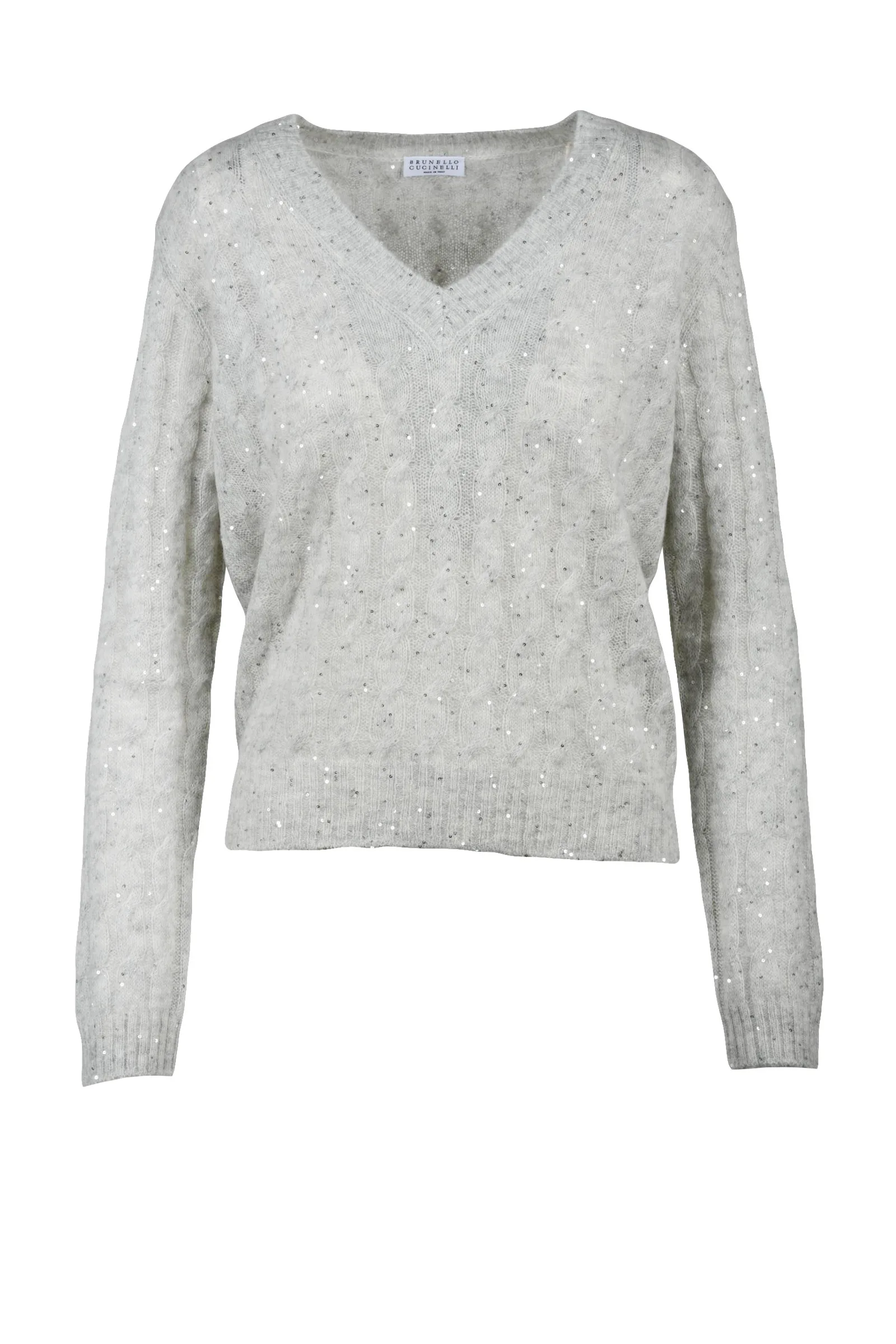 Pullover con Strass Grigio